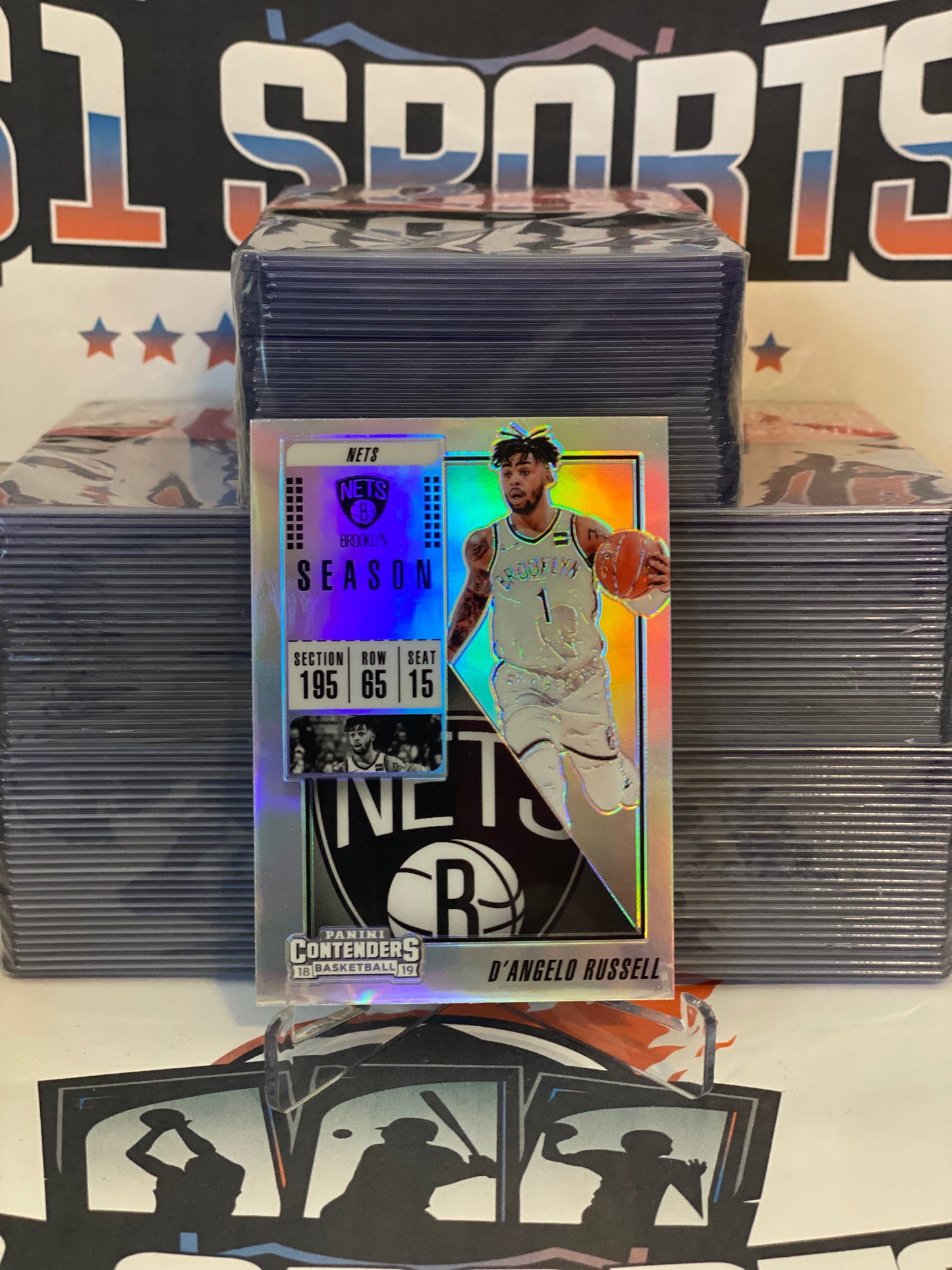 2019 Panini Contenders (Prizm, Season Ticket) D'Angelo Russell #72
