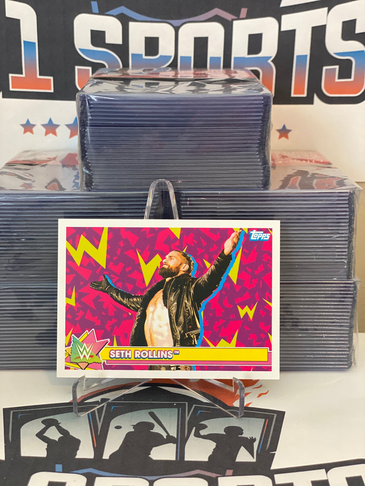 2021 Topps Heritage (Superstar Stickers) Seth Rollins #S-15