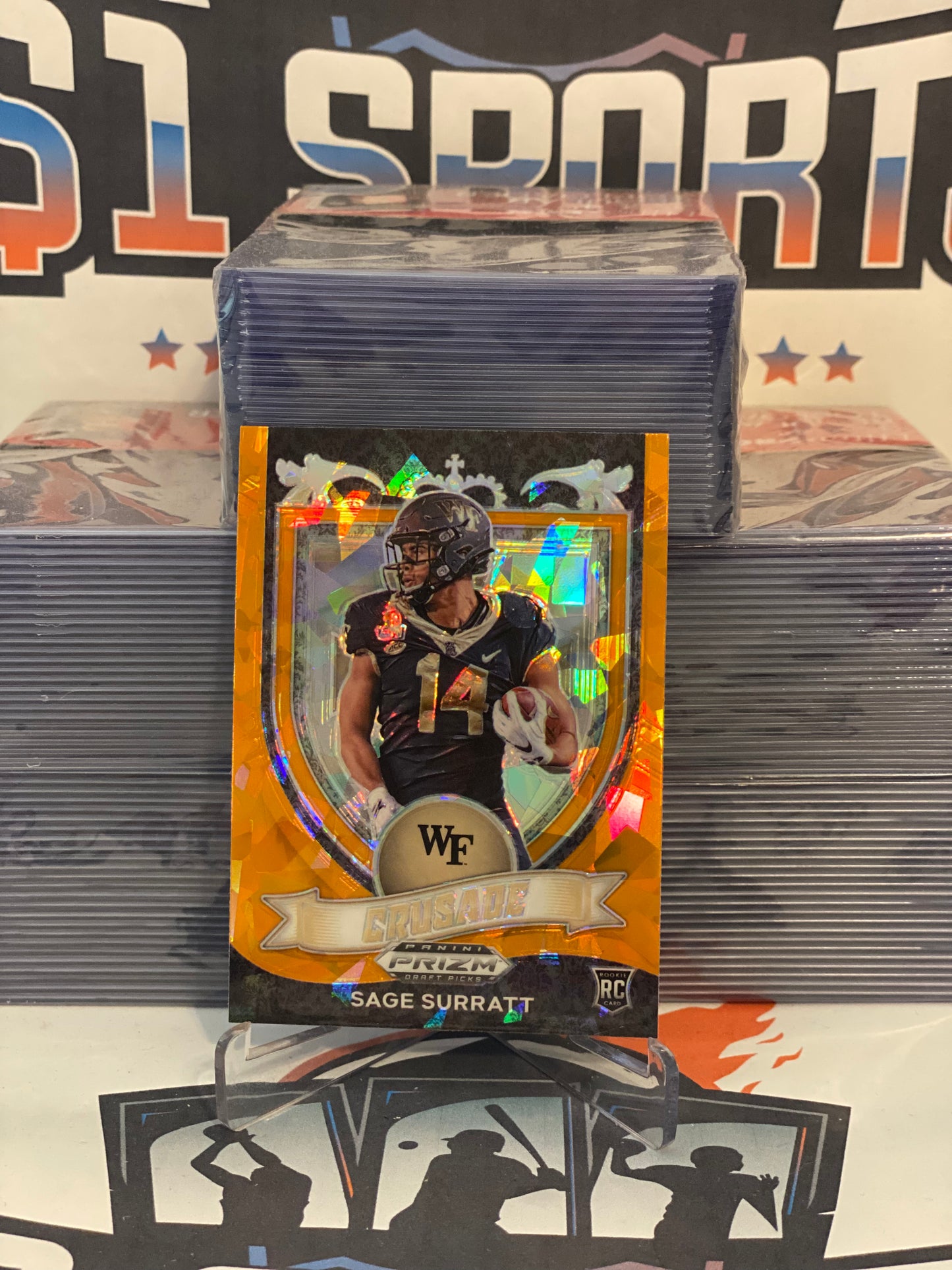 2021 Panini Prizm Draft Picks (Orange Ice Prizm, Crusade) Sage Surratt Rookie #177