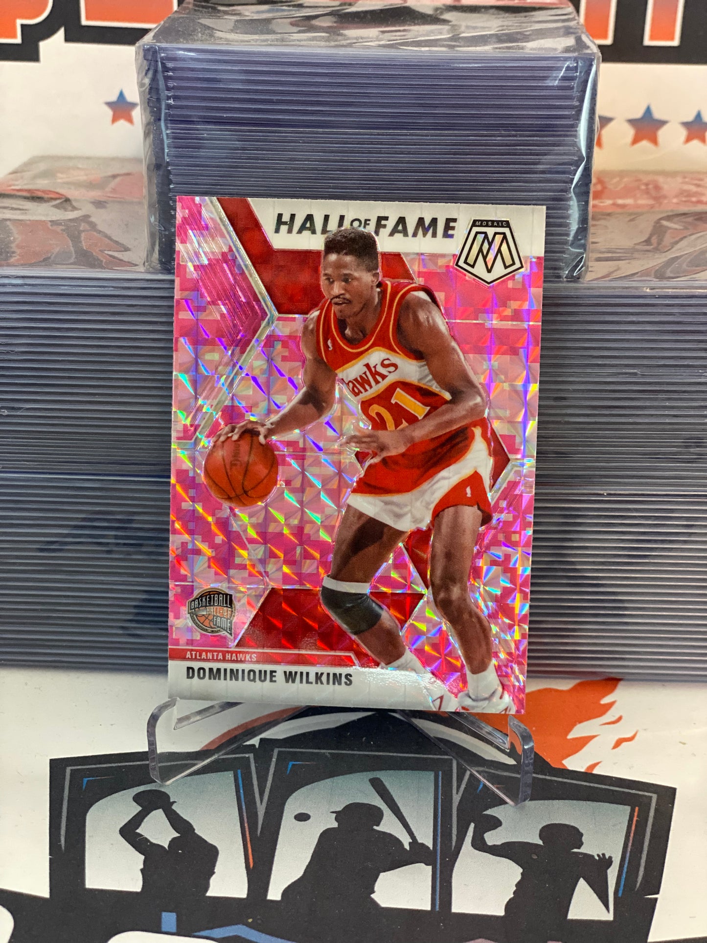 2019 Panini Mosaic (Pink Camo Prizm, Hall of Fame) Dominique Wilkins #294