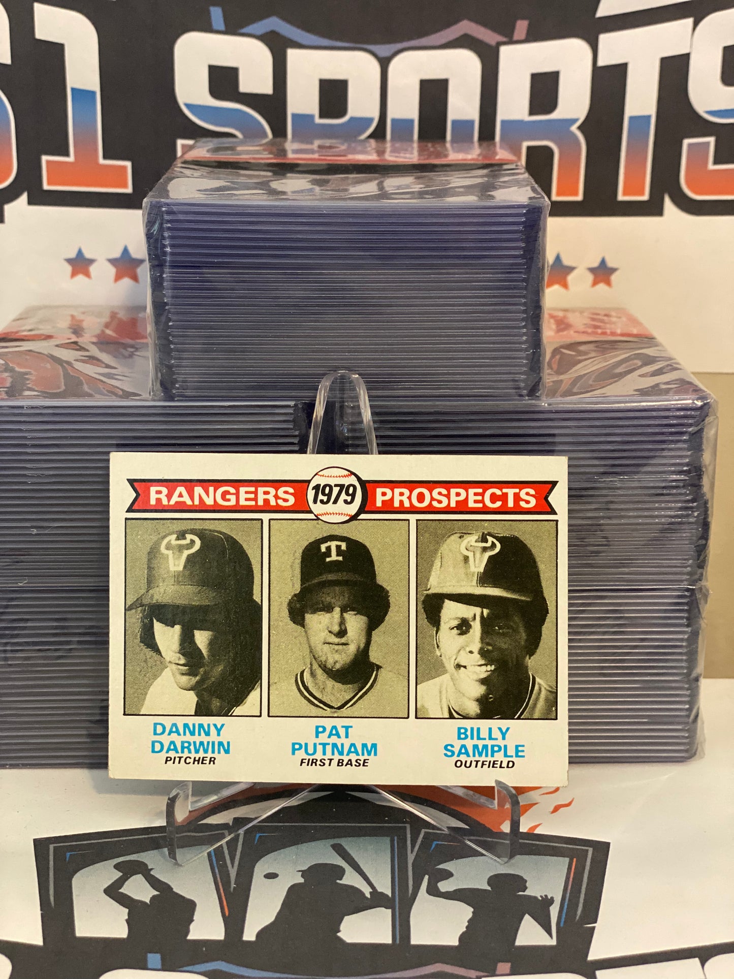 1979 Topps (Rangers Prospects) Danny Darwin, Pat Putnam, Billy Sample Rookie #713
