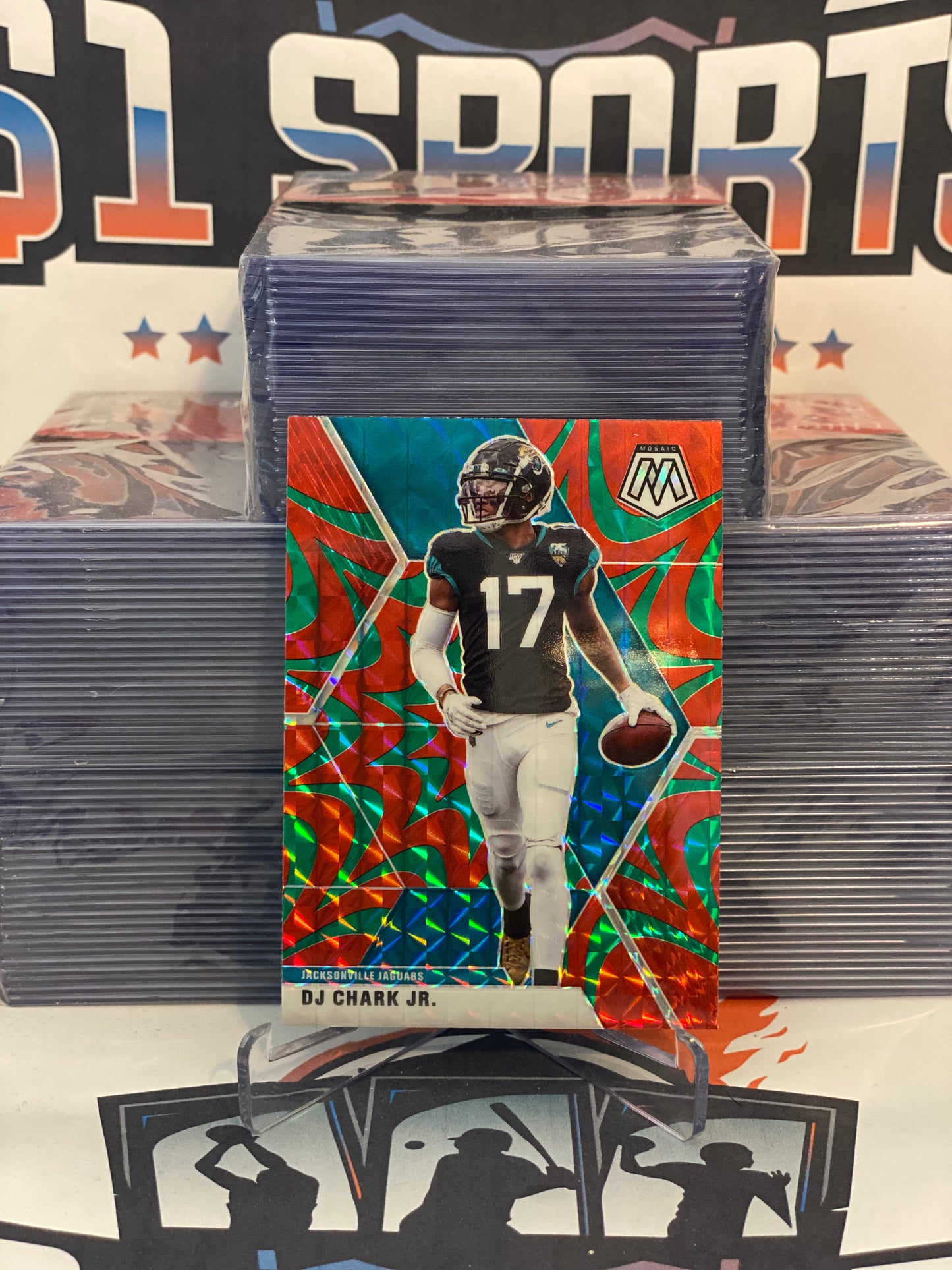 2020 Panini Mosaic (Reactive Green Prizm) DJ Chark Jr. #100