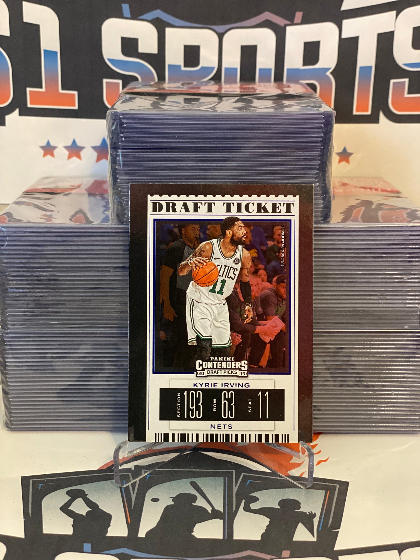 2019 Panini Contenders Draft Picks (Blue Foil, Draft Ticket) Kyrie Irving #34