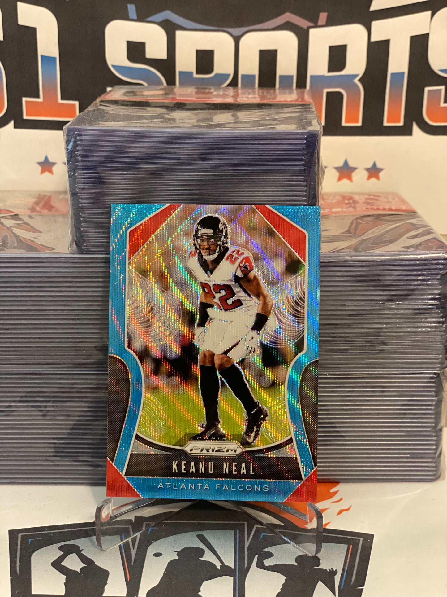 2019 Panini Prizm (Blue Wave Prizm 055/199) Keanu Neal #173