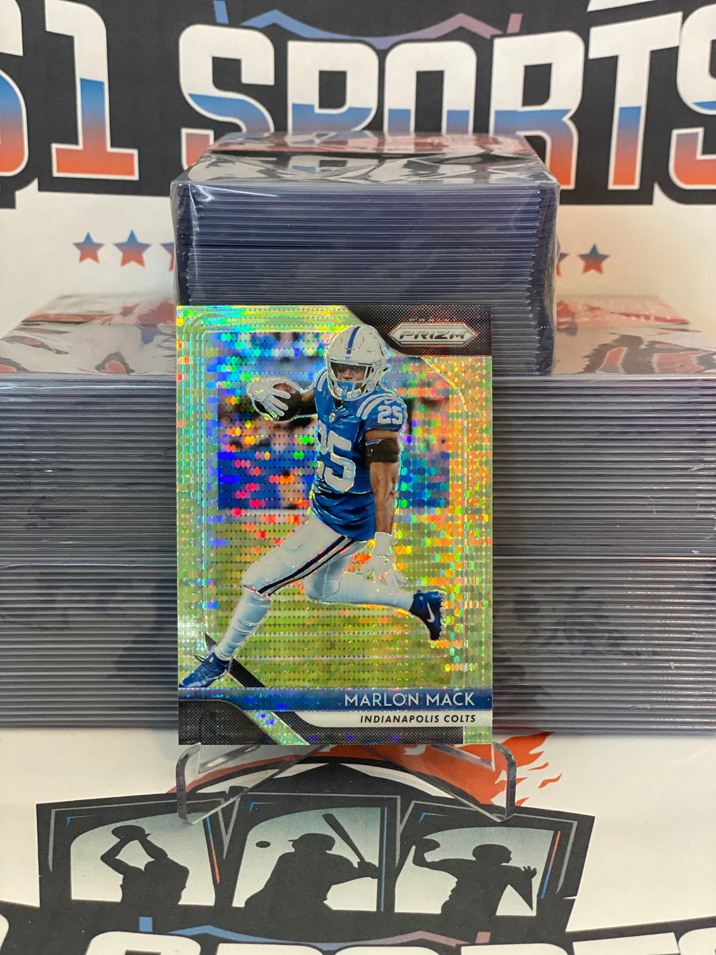 2018 Panini Prizm (Neon Green Pulsar Prizm) Marlon Mack #116