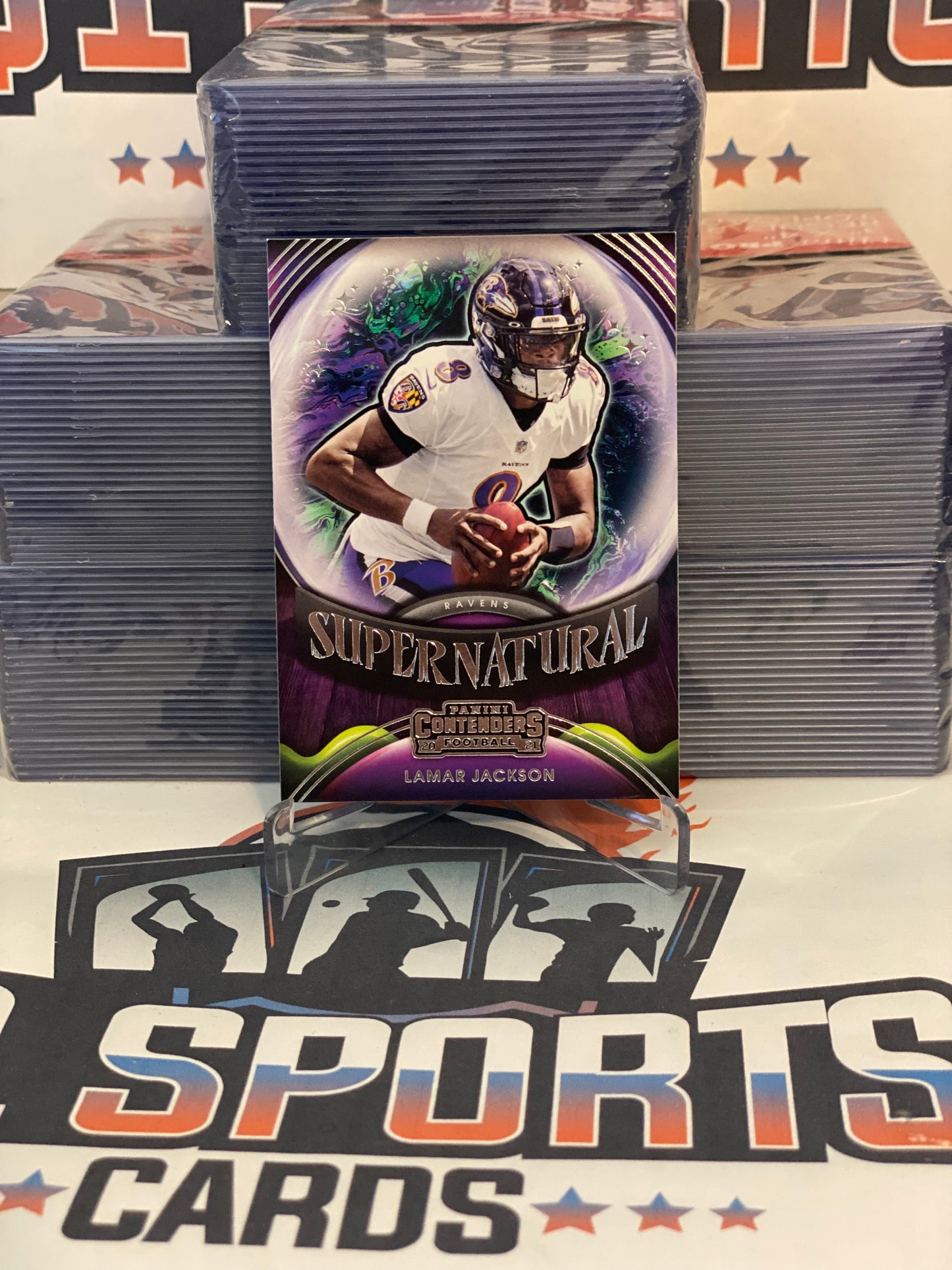 2021 Panini Contenders (Supernatural) Lamar Jackson #SN-LJA