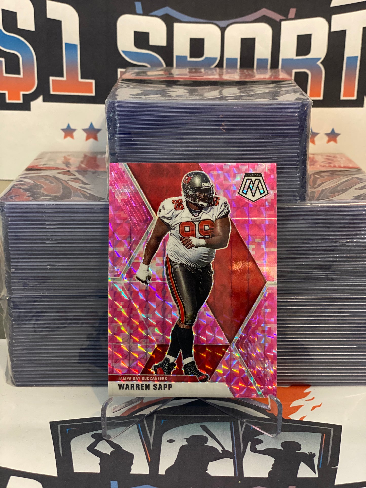 2020 Panini Mosaic (Pink Camo Prizm) Warren Sapp #189