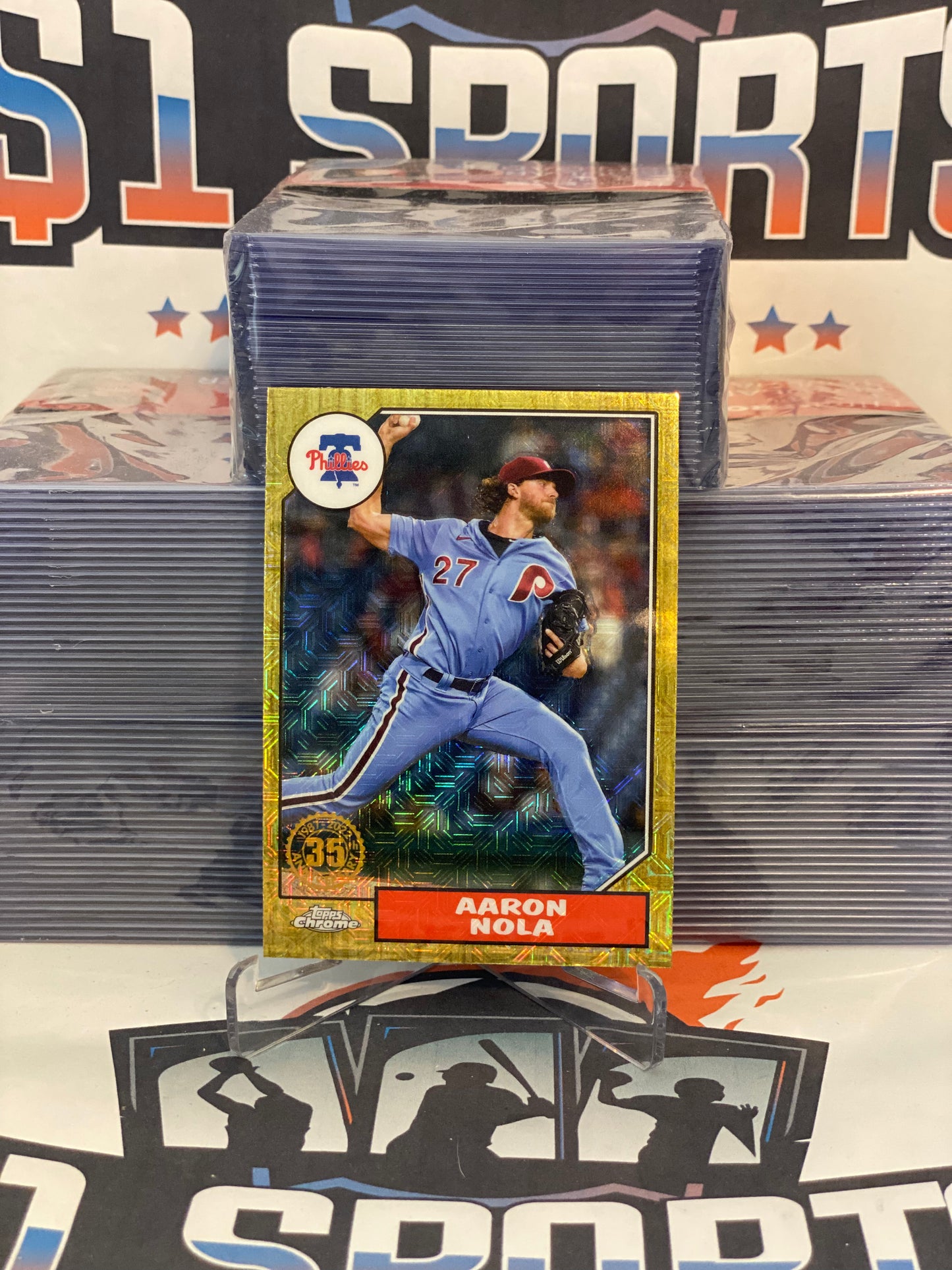 2022 Topps (Silver Pack Refractor, 1987 Redux) Aaron Nola #T87C2-23