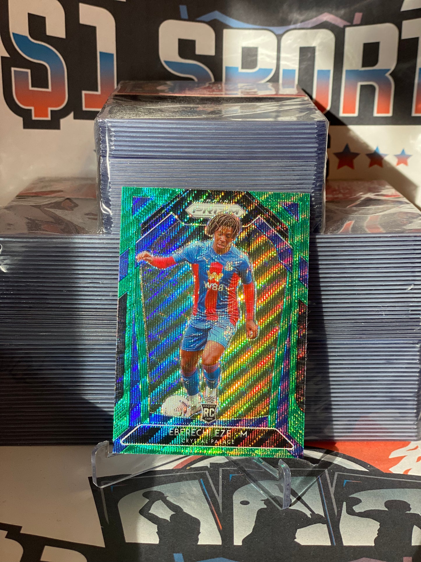 2020 Panini Prizm Premier League (Green Wave Prizm) Eberechi Eze Rookie #63