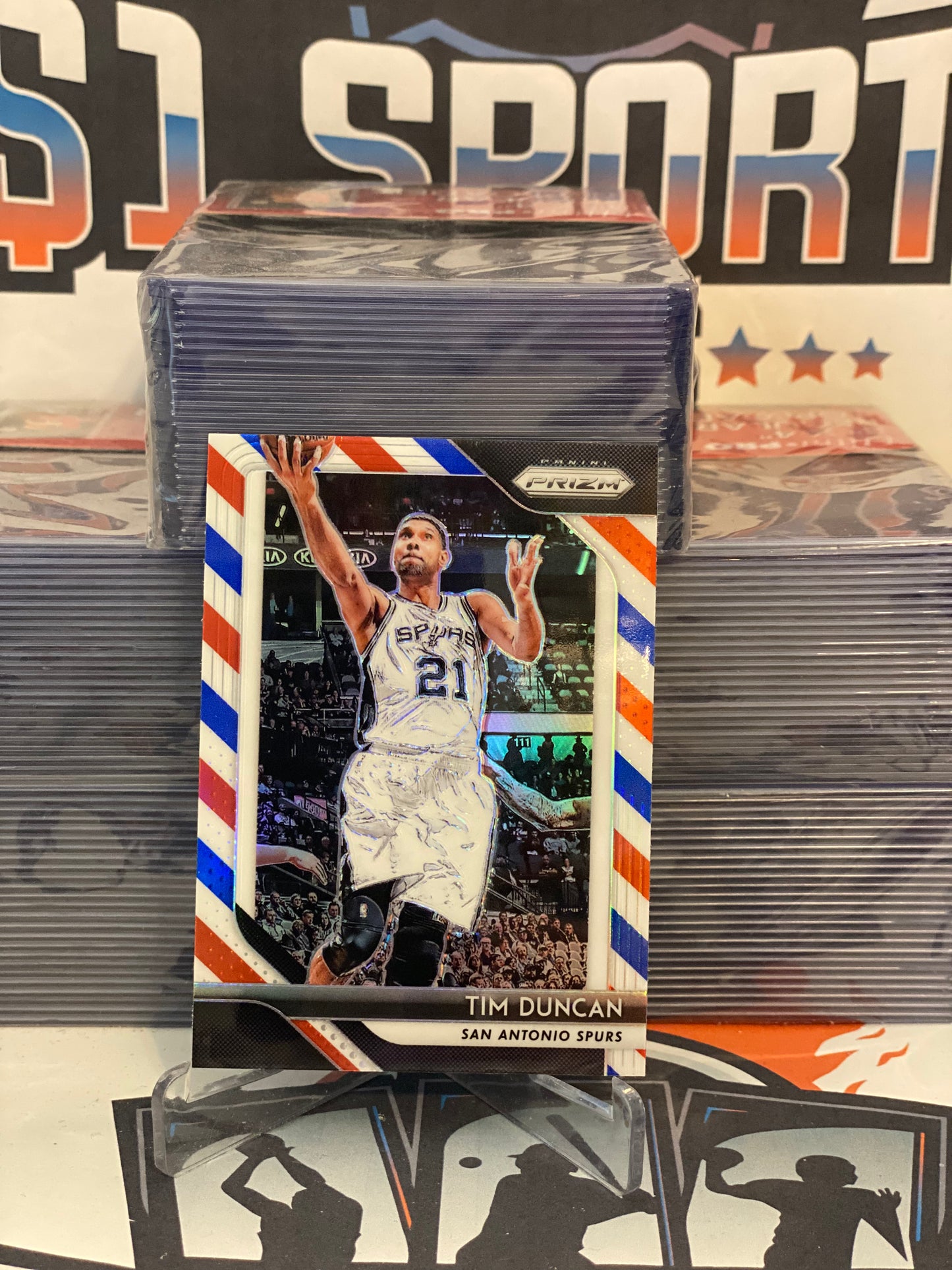2018 Panini Prizm (Red White Blue Prizm) Tim Duncan #225