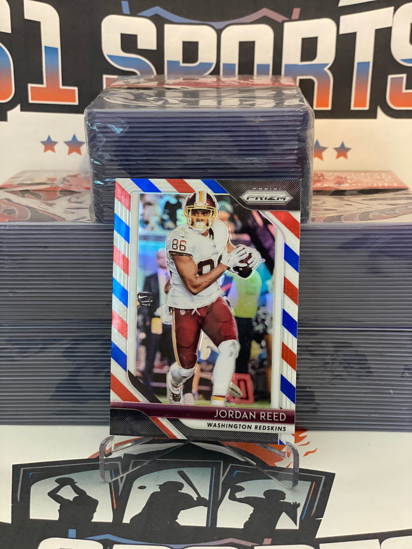 2018 Panini Prizm (Red White Blue Prizm) Jordan Reed #6