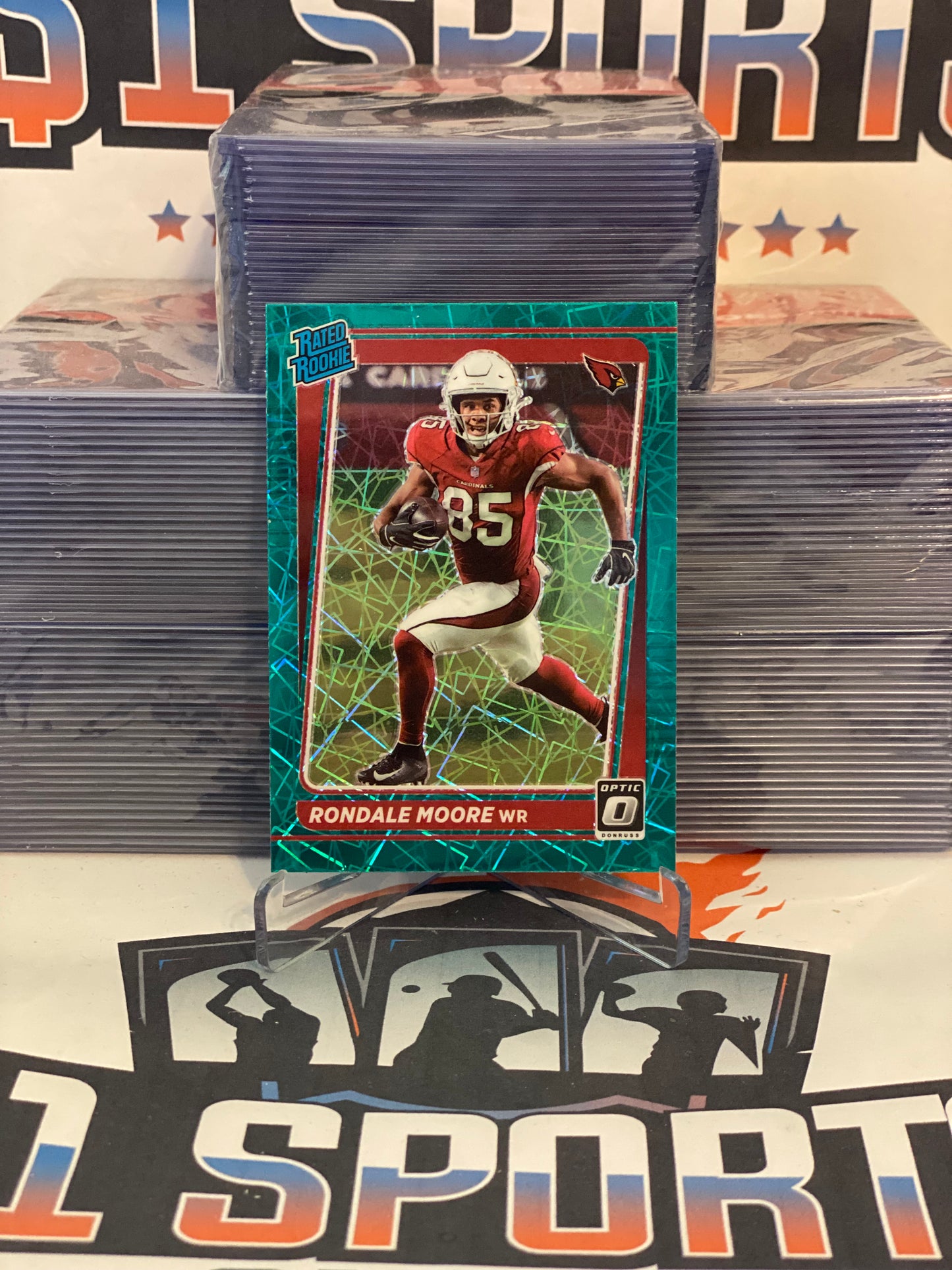 2021 Donruss Optic (Green Velocity Prizm, Rated Rookie) Rondale Moore #217