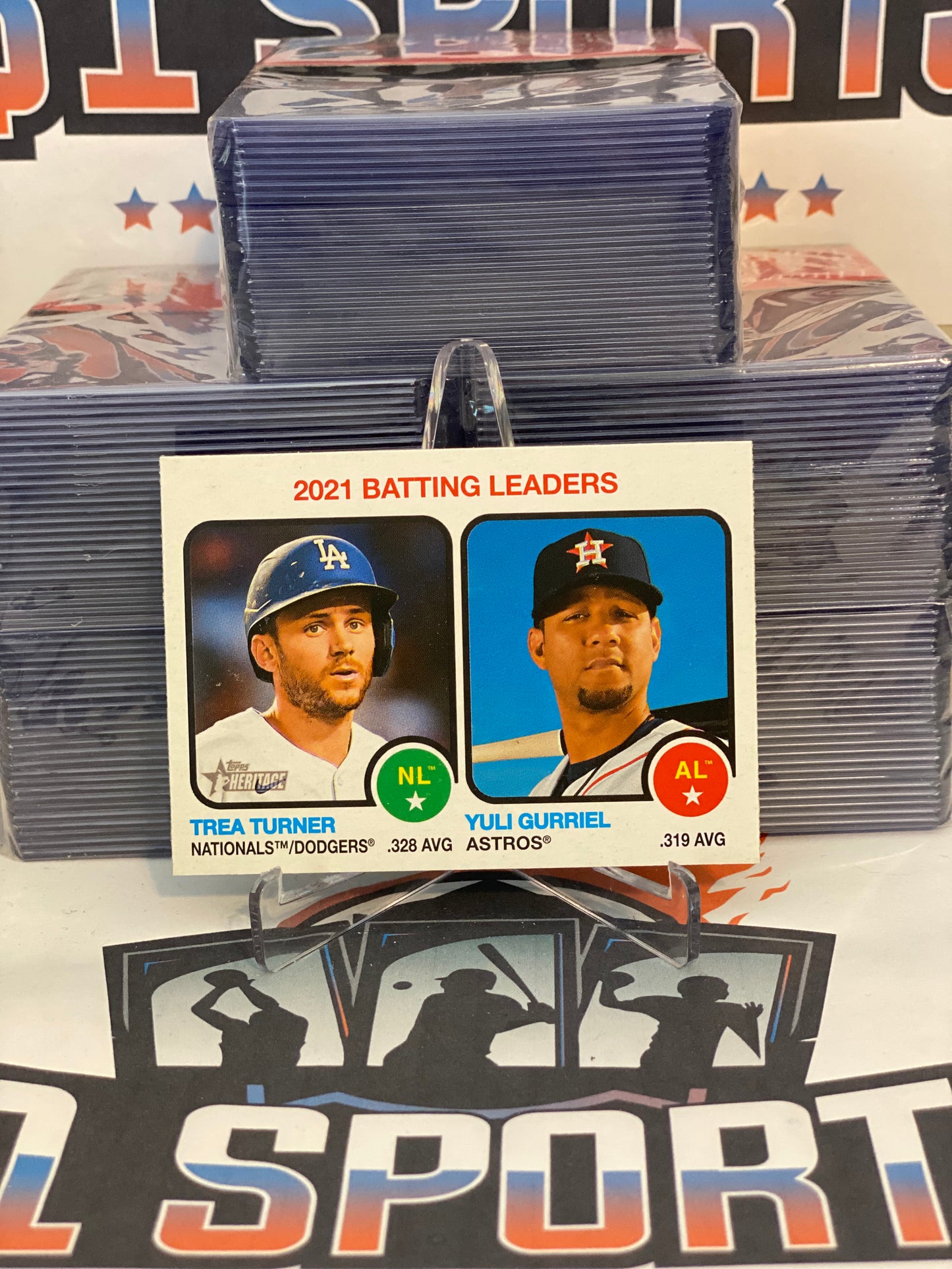 2022 Topps Heritage (Batting Leaders) Trea Turner & Yuli Gurriel #67