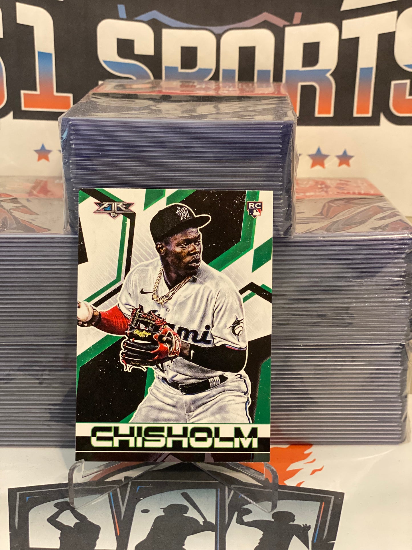 2021 Topps Fire Jazz Chisholm Rookie #40