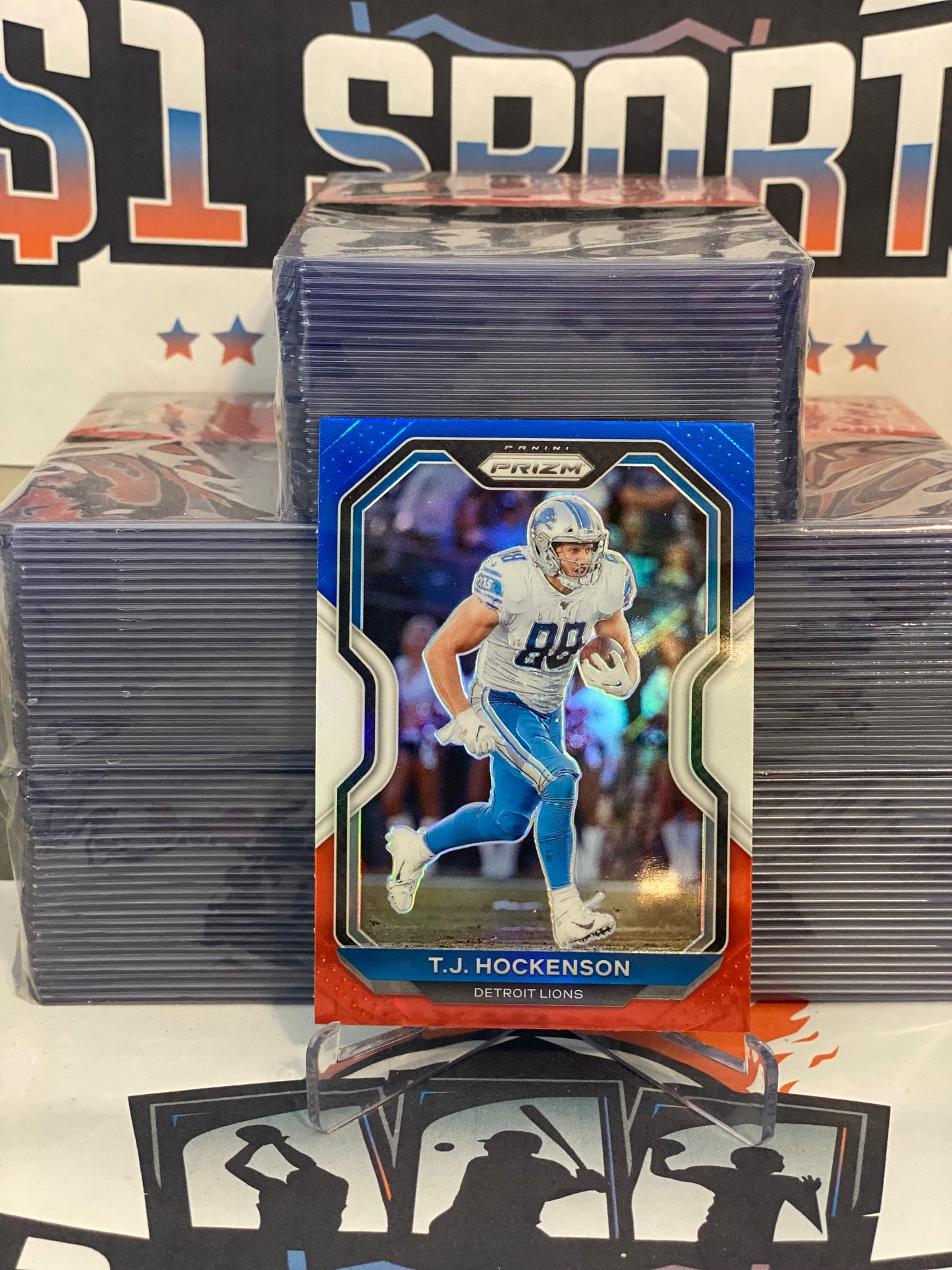 2020 Panini Prizm (Red White Blue Prizm) T.J. Hockenson #201