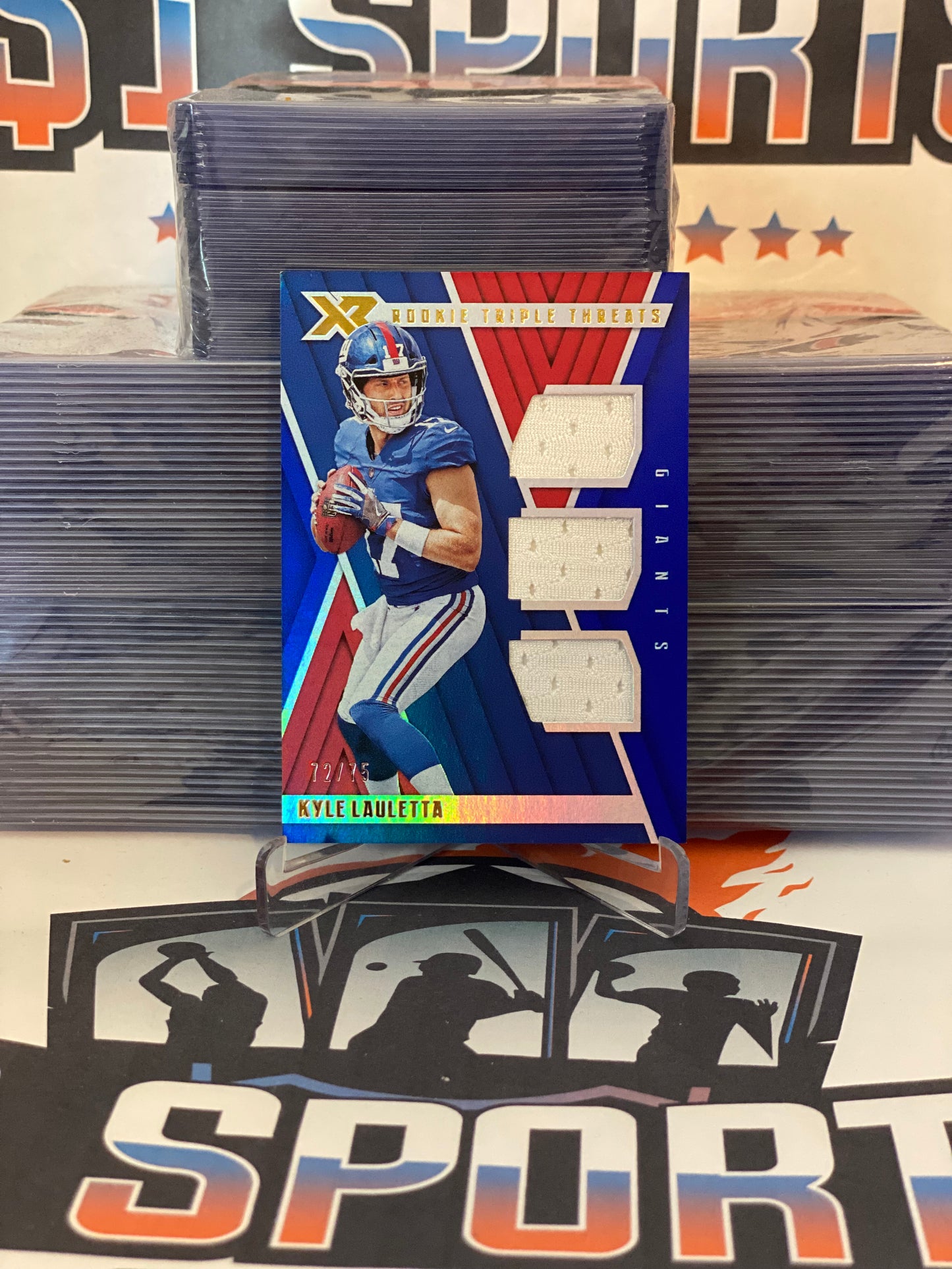 2018 Panini Xr (Rookie Triple Threats Relic 72/75) Kyle Lauletta #TTM-30
