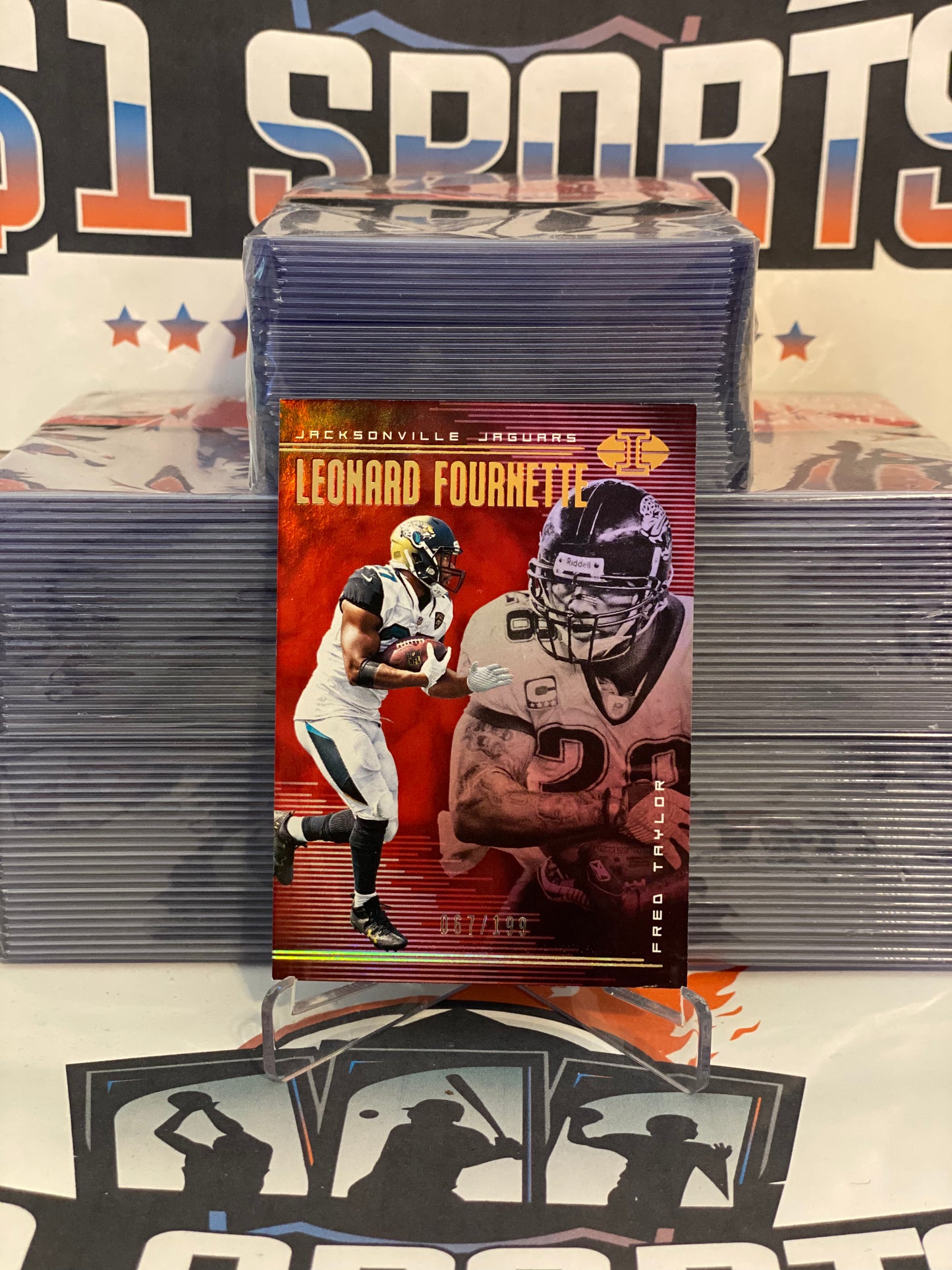 2018 Panini Illusions (Red, 067/199) Leonard Fournette & Fred Taylor #42