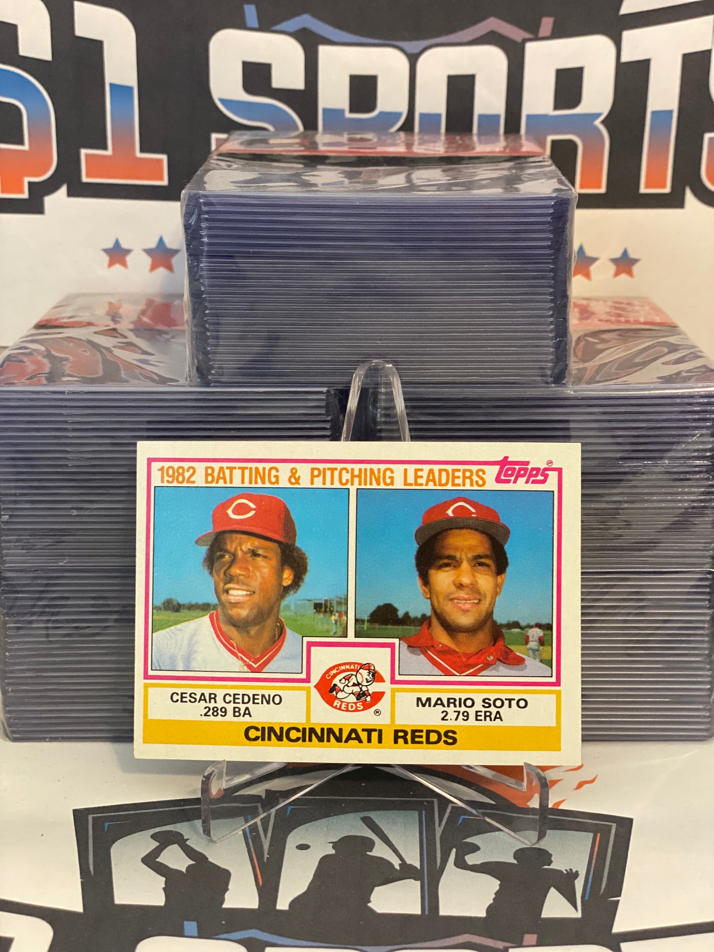1983 Topps (Cincinnati Reds Team Leaders) Cesar Cedeno & Mario Soto #351