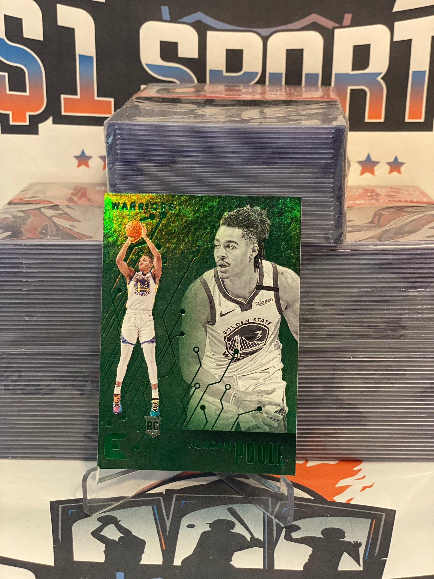2019 Panini Chronicles (Green, Essentials) Jordan Poole Rookie #202