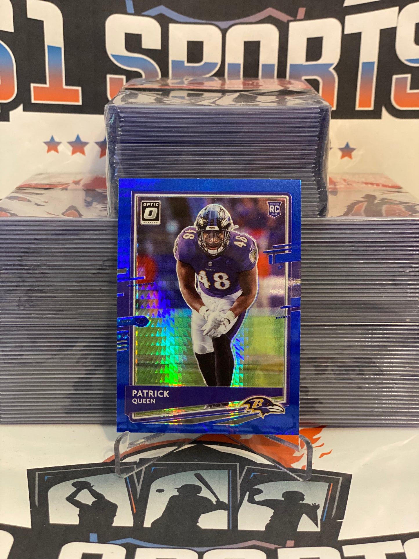 2020 Donruss Optic (Blue Hyper Prizm) Patrick Queen Rookie #116