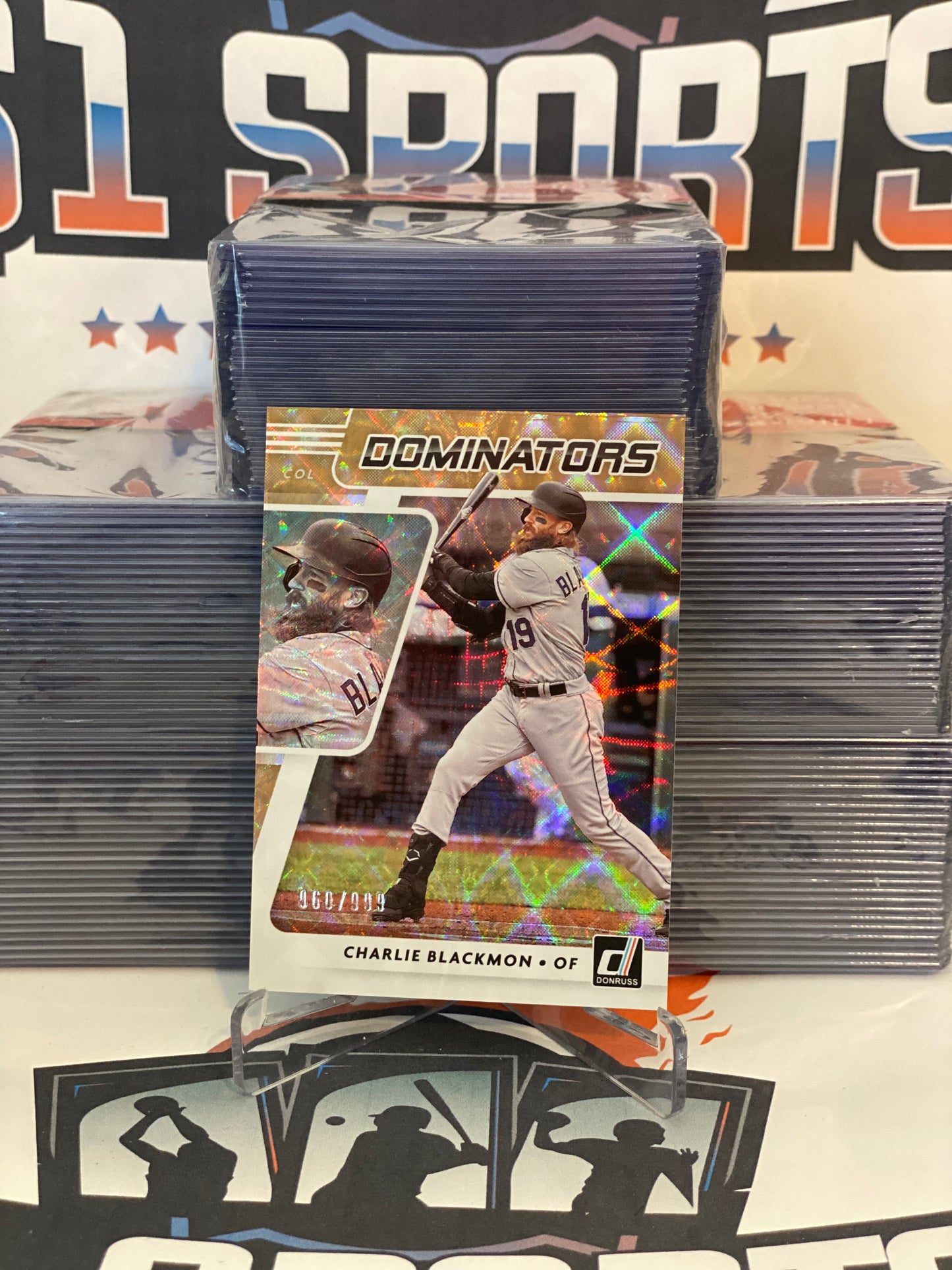 2021 Donruss (Dominators, 960/999) Charlie Blackmon #DOM8