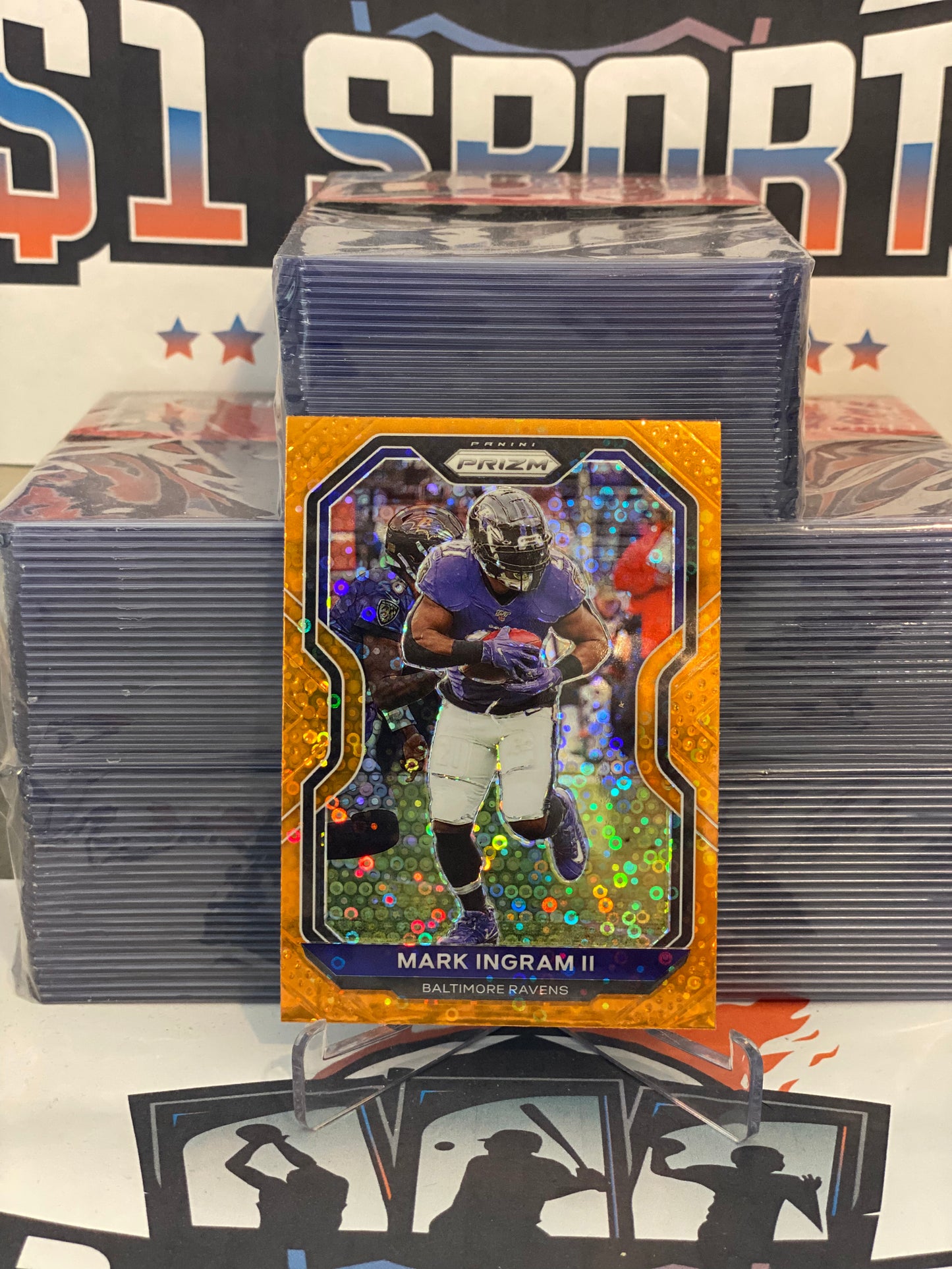 2020 Panini Prizm (Orange Disco Prizm) Mark Ingram II #39