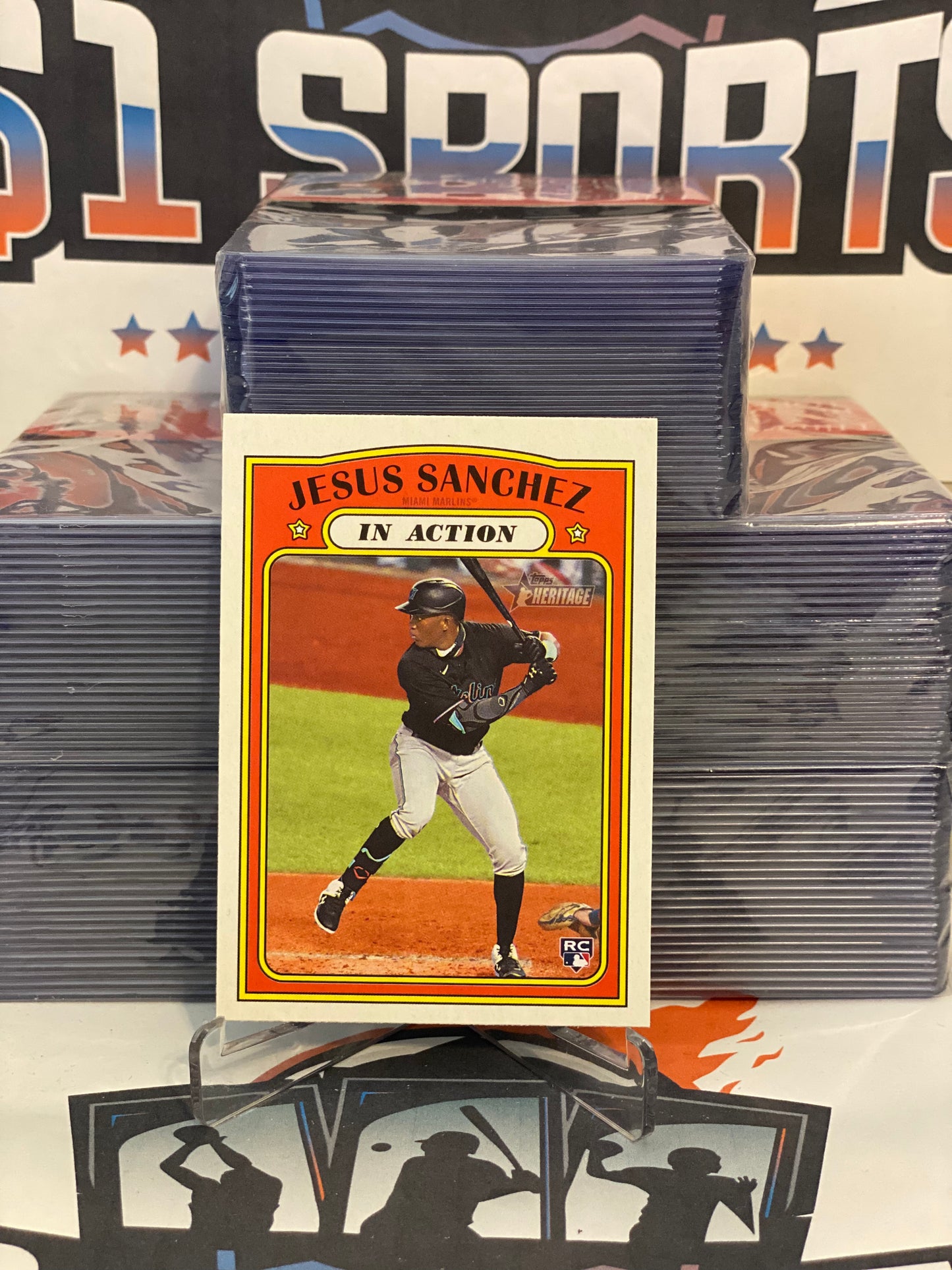 2021 Topps Heritage (In Action) Jesus Sanchez Rookie #312