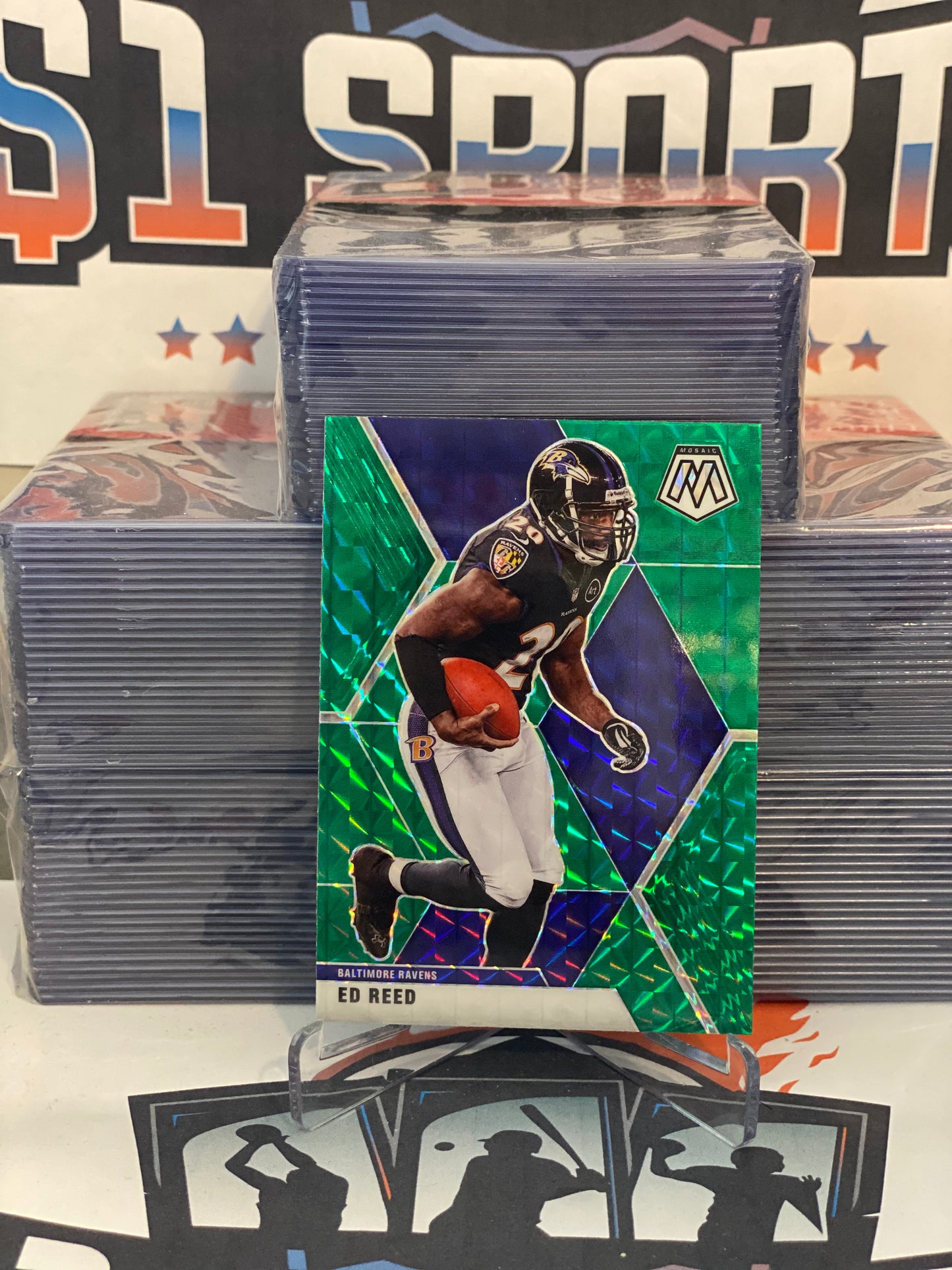 2020 Panini Mosaic (Green Prizm) Ed Reed #21