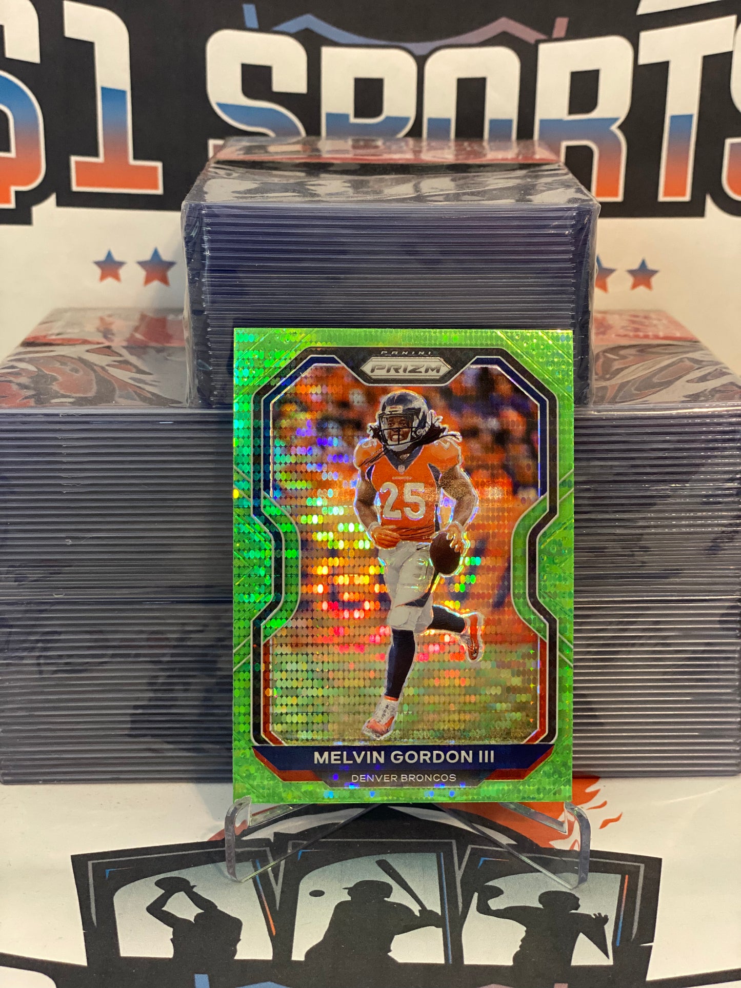 2020 Panini Prizm (Neon Green Pulsar Prizm) Melvin Gordon III #115