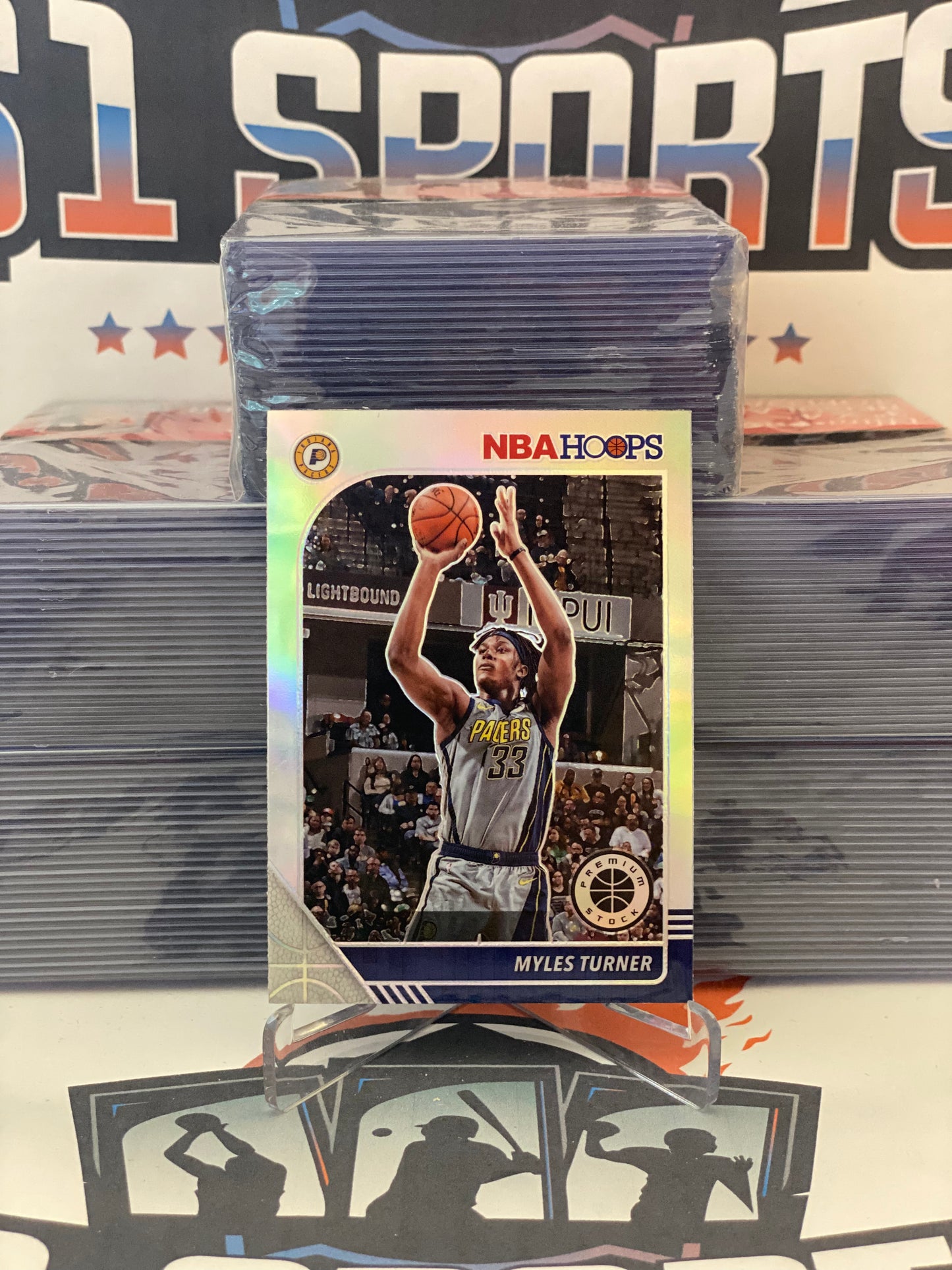 2019 Hoops Premium Stock (Silver Prizm) Myles Turner #77