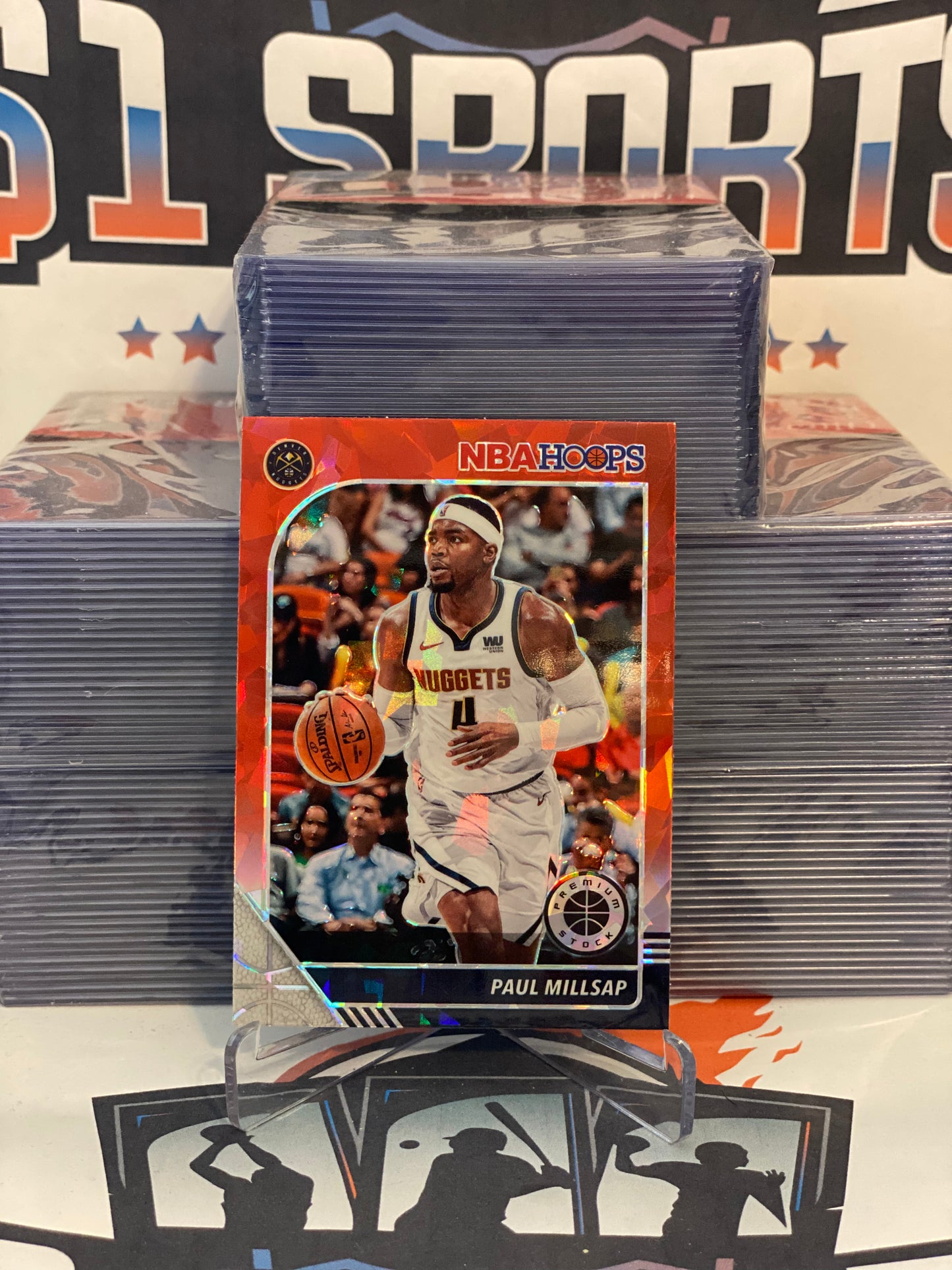 2019 Hoops Premium Stock (Red Cracked Ice Prizm) Paul Millsap #266