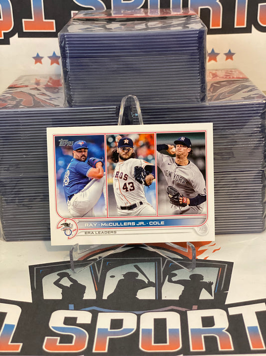 2022 Topps (A.L. ERA Leaders) Robbie Ray, Lance McCullers Jr. & Gerrit Cole #283