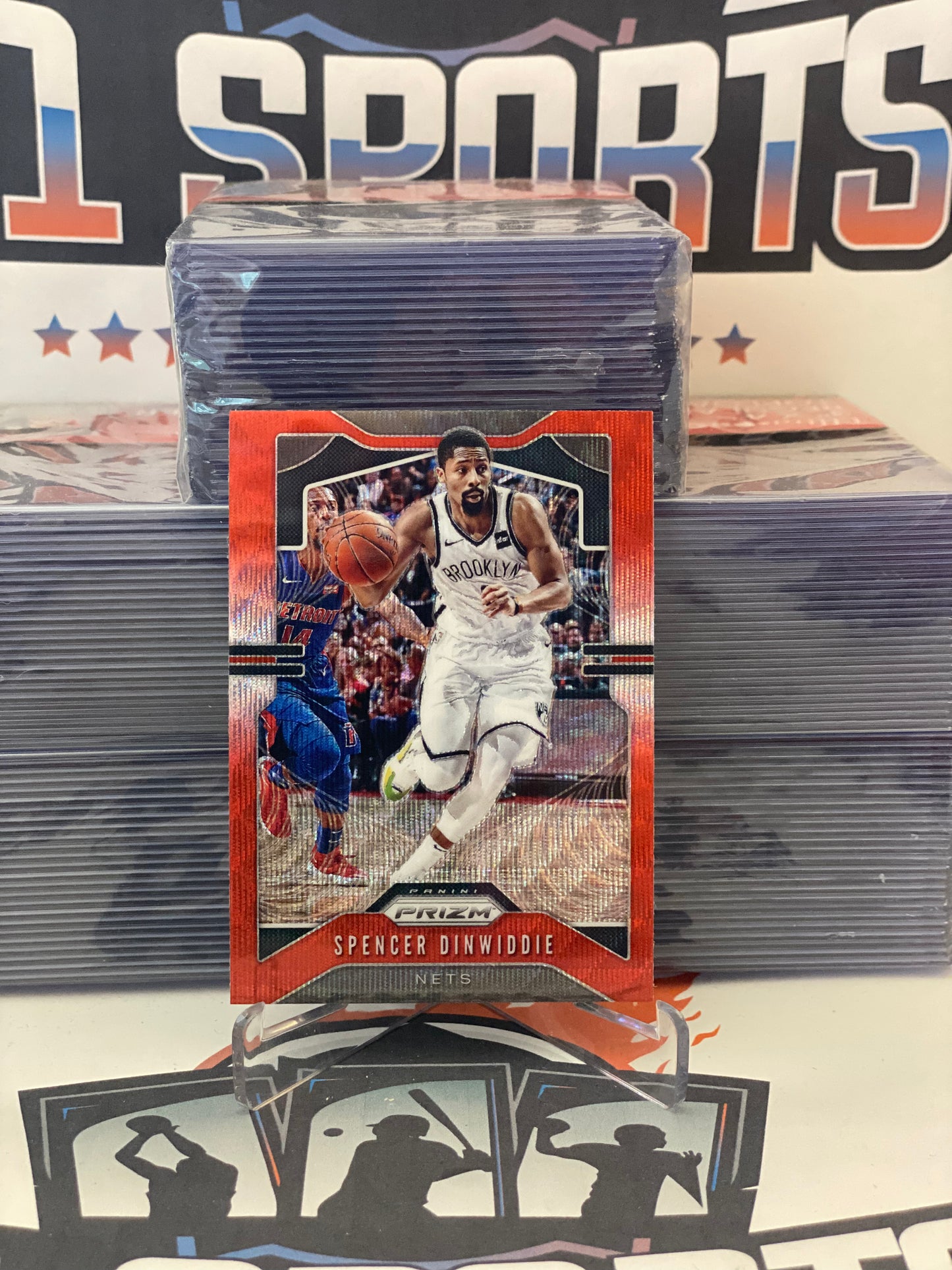 2019 Panini Prizm (Ruby Wave Prizm) Spencer Dinwiddie #48