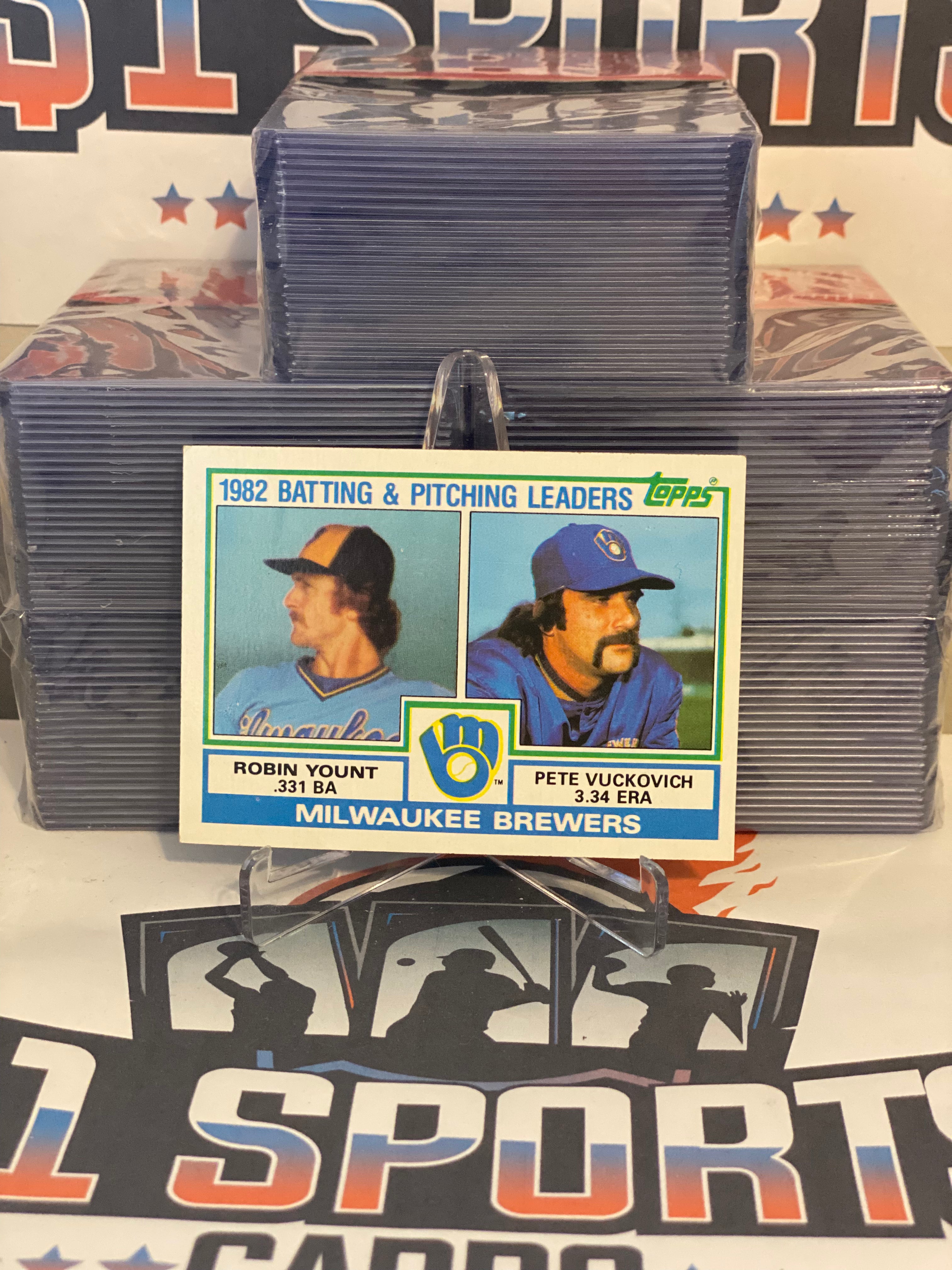 1983 Topps Brewers Batting & Pitching Leaders (Robin Yount/Pete Vuckovich)