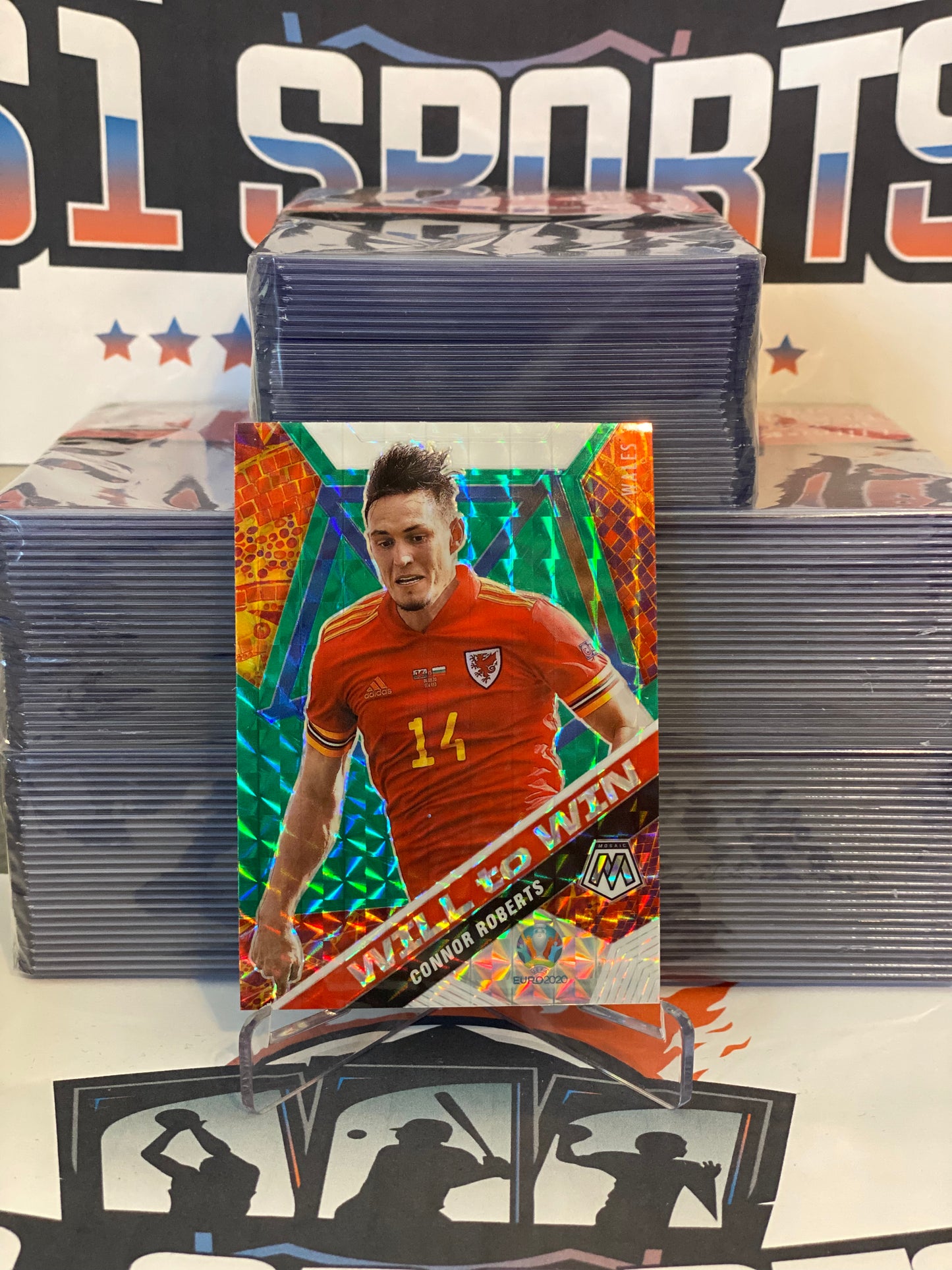 2021 Panini Mosaic (Green Mosaic Prizm, Give and Go) Conner Roberts #40