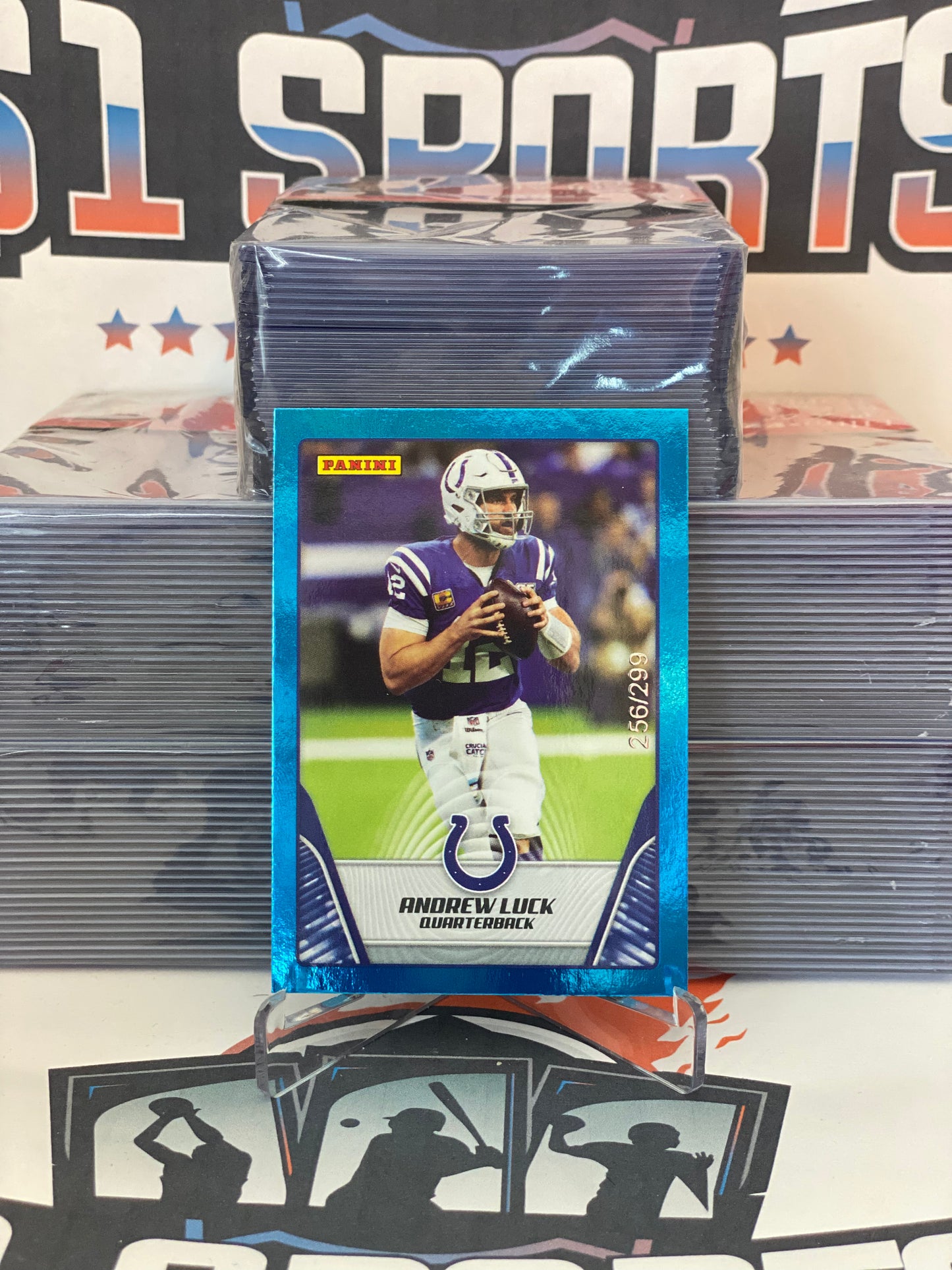 2019 Panini Stickers (Blue, 256/299) Andrew Luck #20