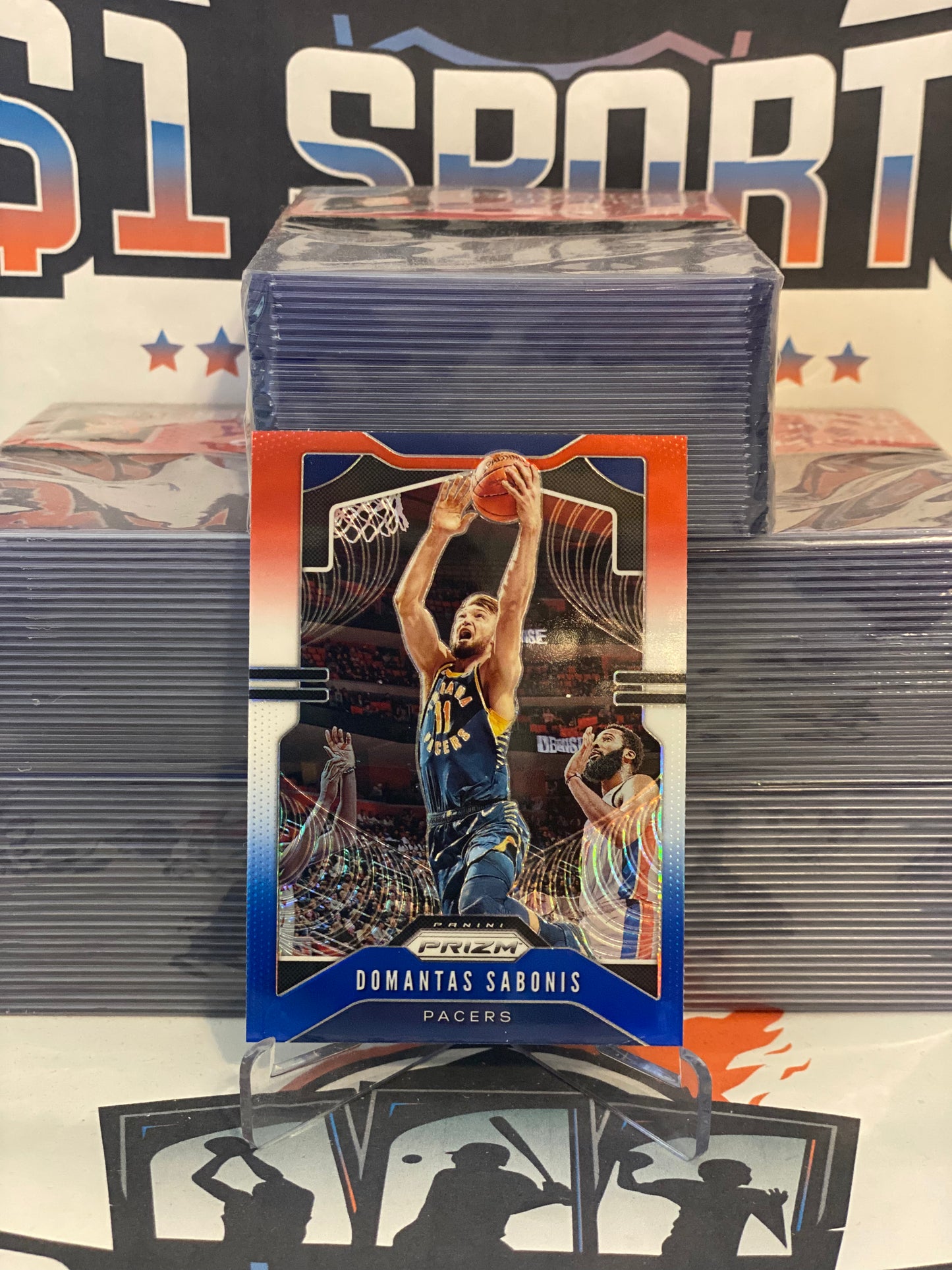 2019 Panini Prizm (Red White Blue Prizm) Domantas Sabonis #215