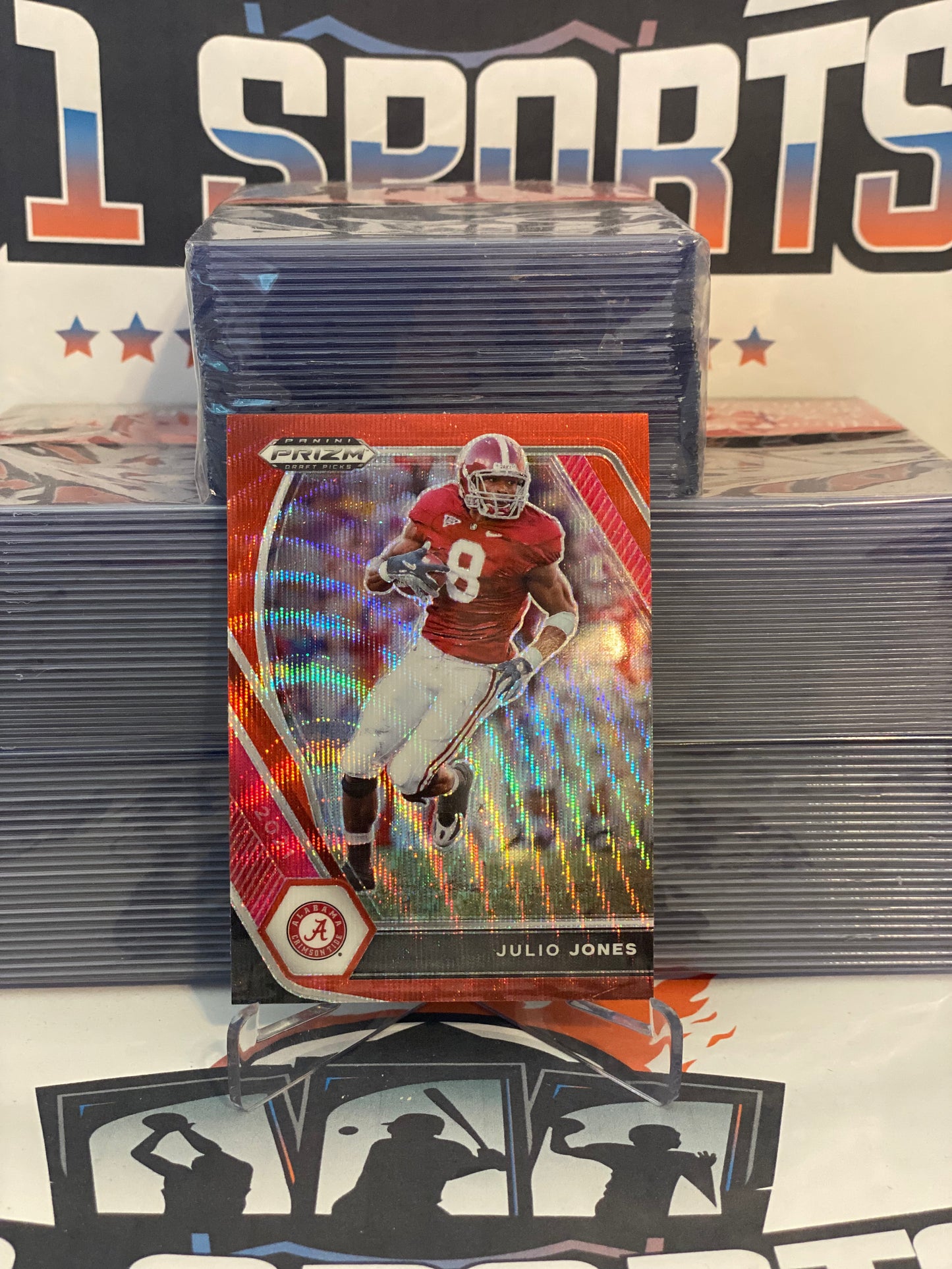 2021 Panini Prizm Draft Picks (Ruby Wave Prizm) Julio Jones #55