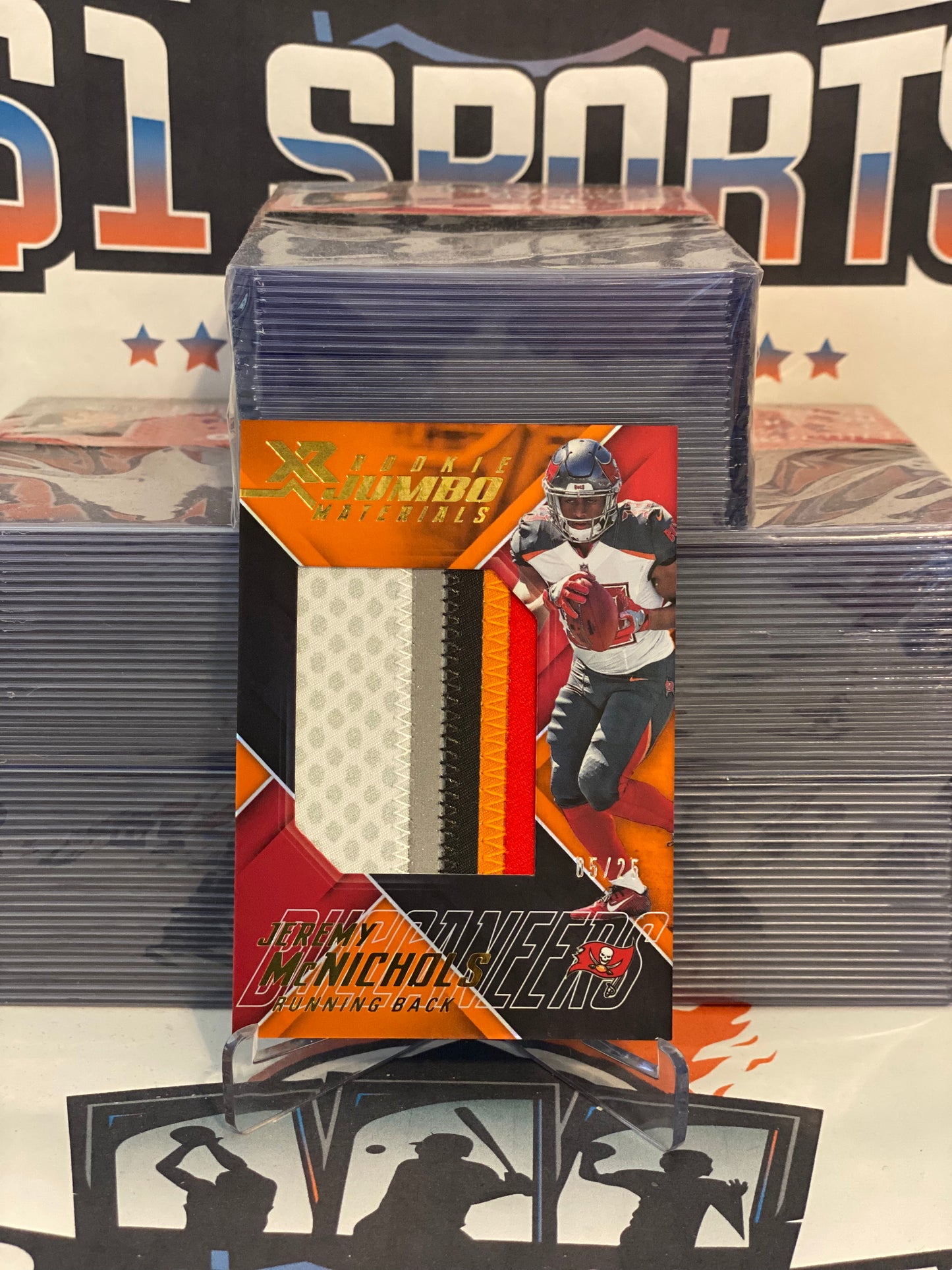 2017 Panini Xr (Rookie Jumbo Materials Orange Relic 05/25) Jeremy McNichols #RJM-JM