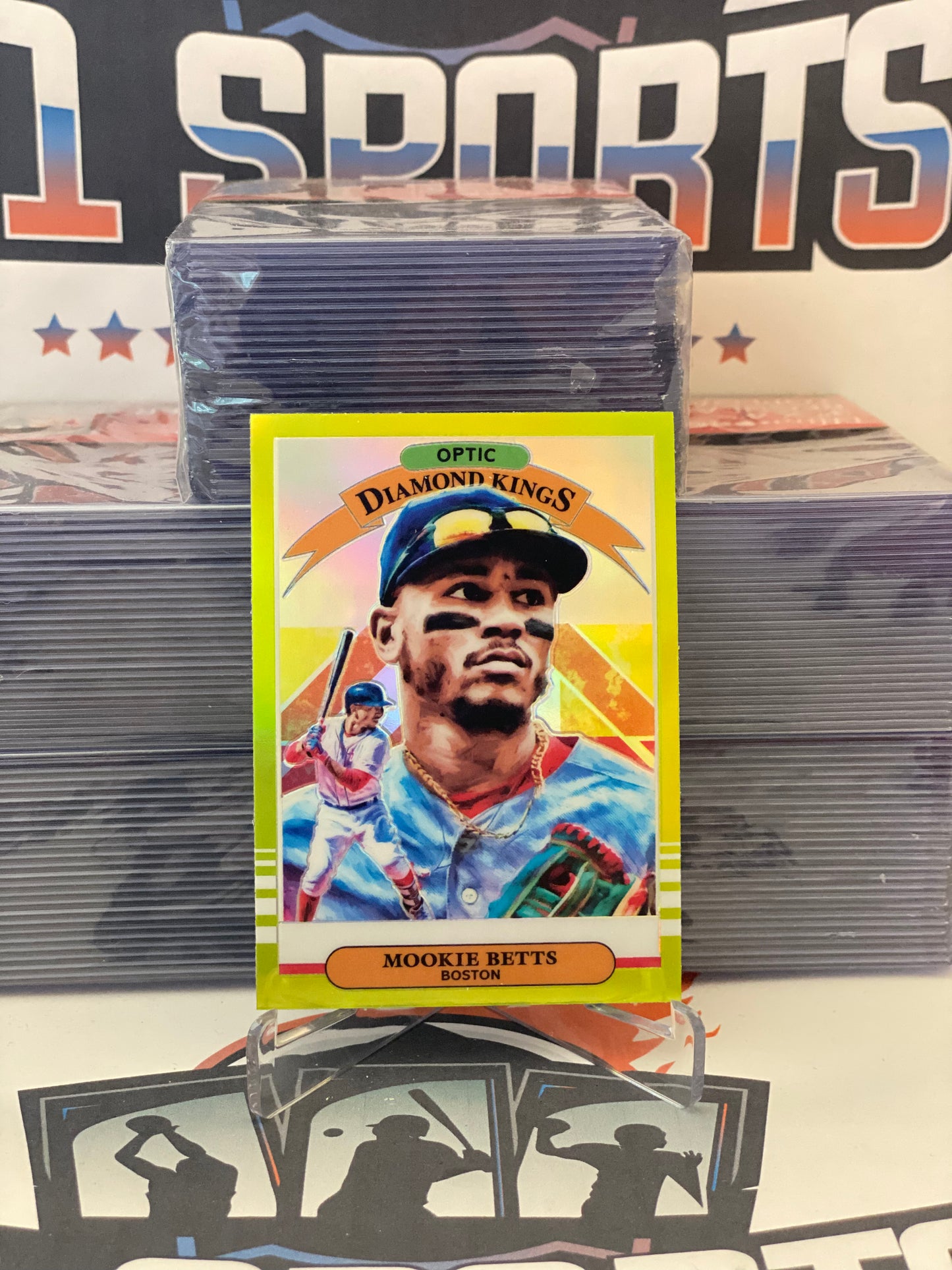 2019 Donruss Optic (Lime Green Prizm, Diamond Kings) Mookie Betts #1