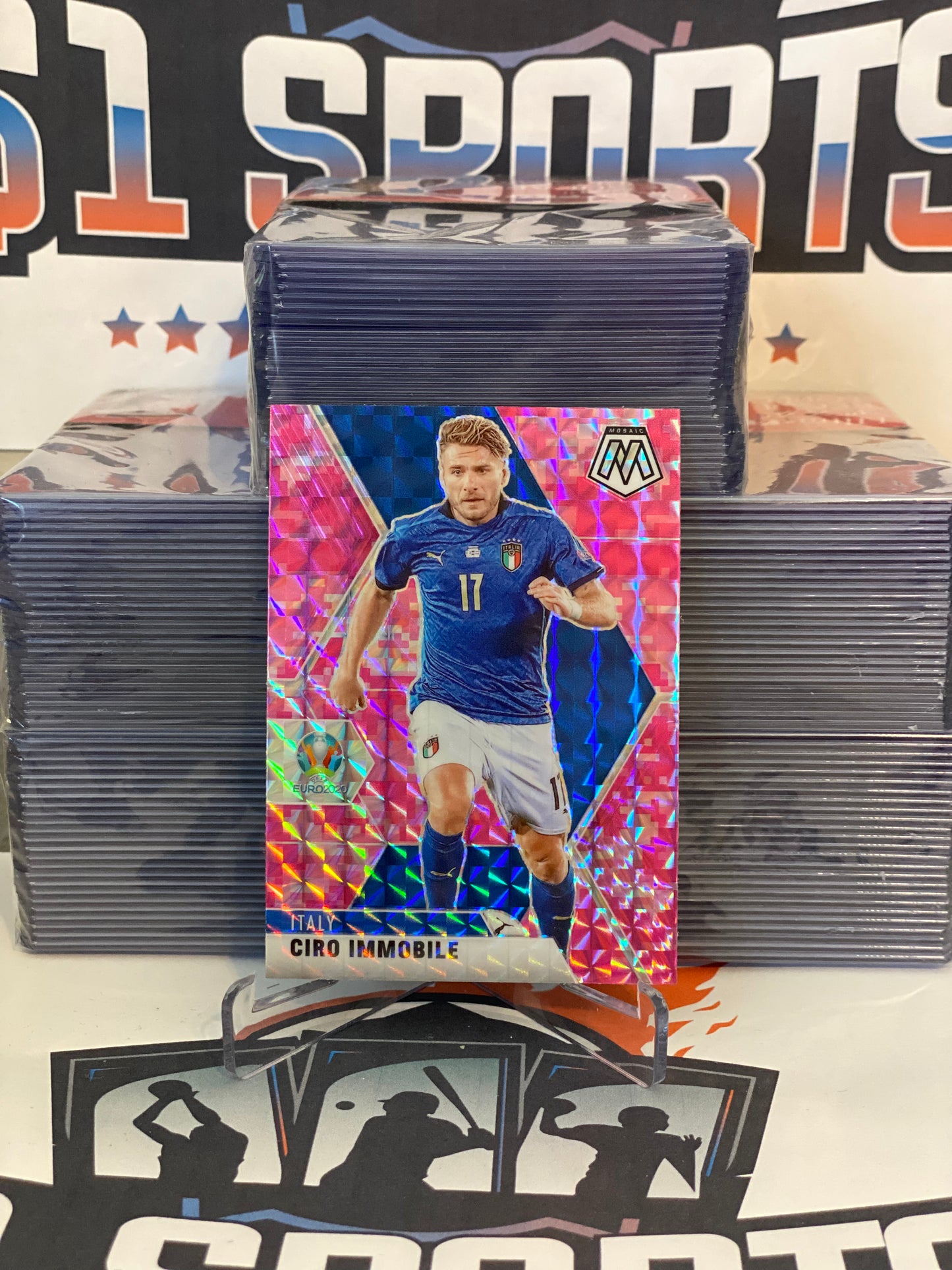 2021 Panini Mosaic (Pink Mosaic Prizm) Ciro Immobile #138