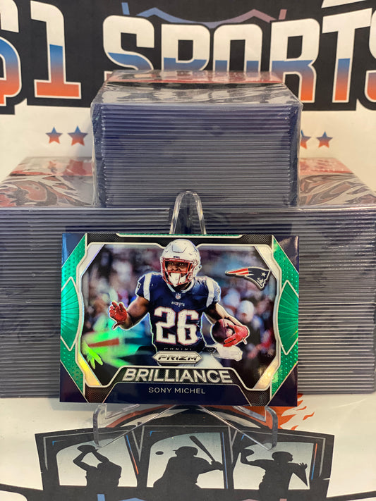 2019 Panini Prizm (Green Prizm, Brilliance) Sony Michel #B-SM