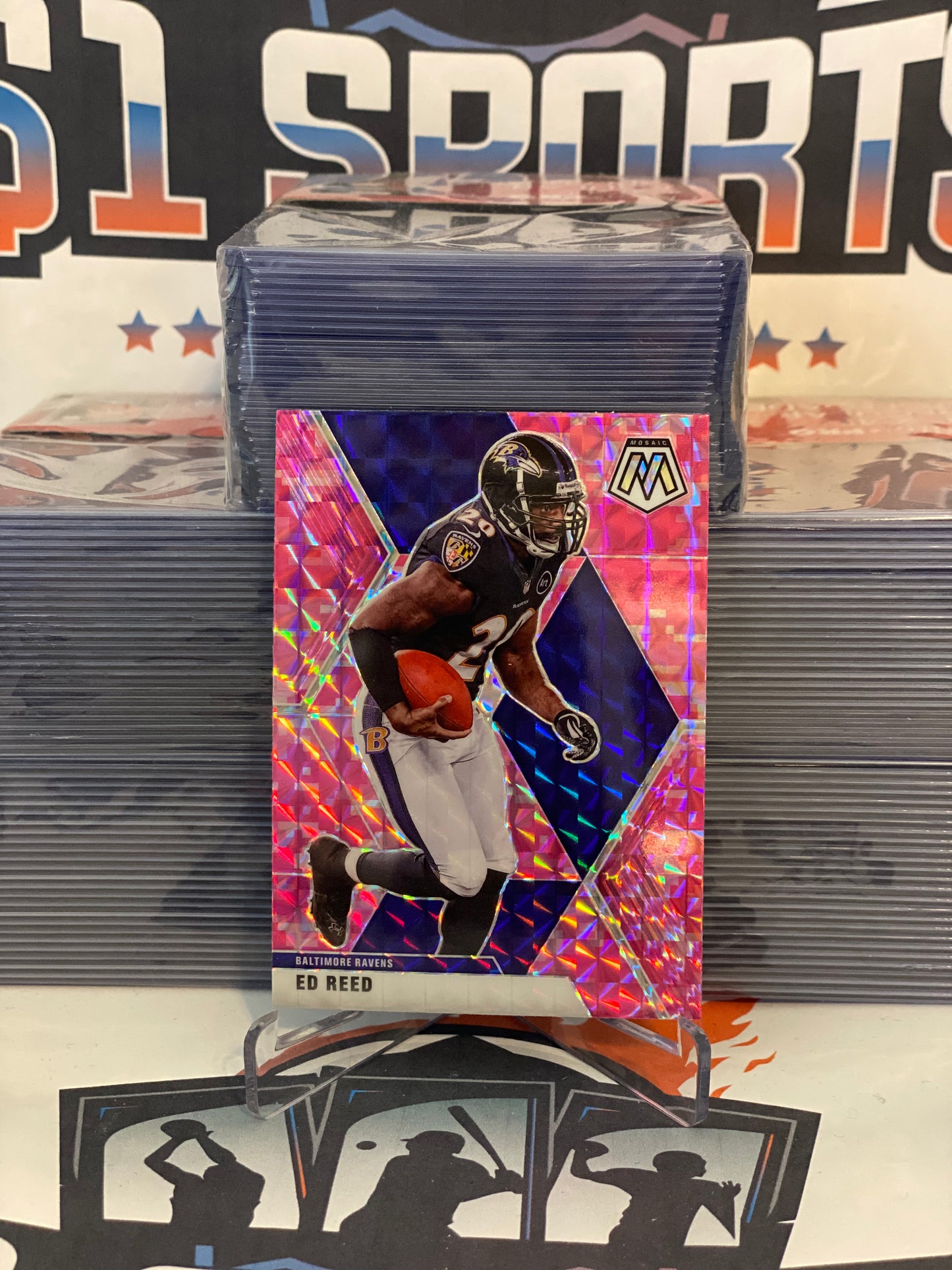 2020 Panini Mosaic (Pink Camo Prizm) Ed Reed #21