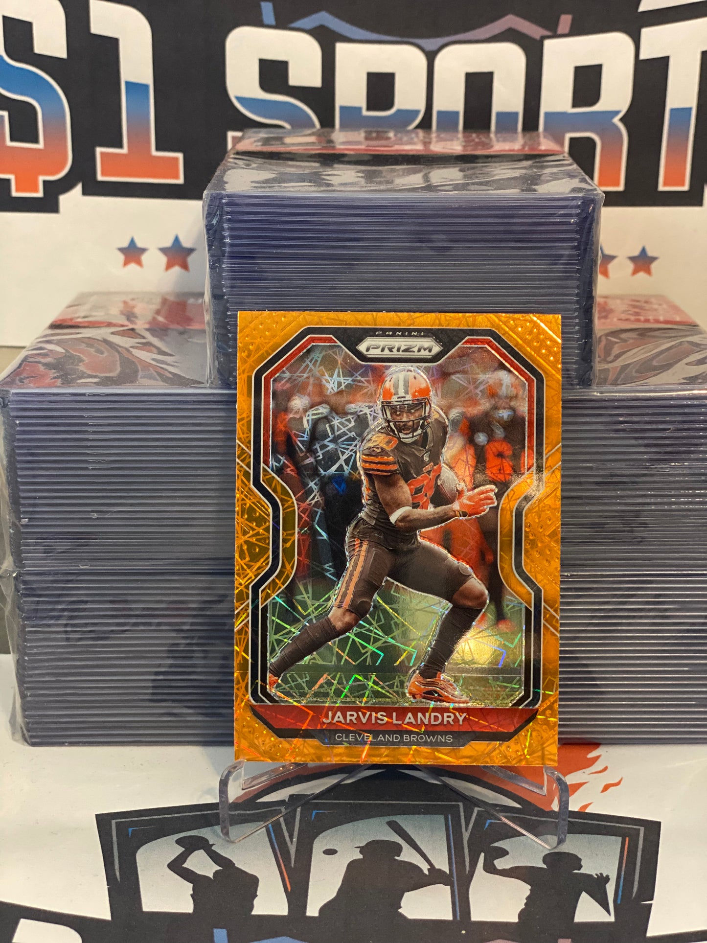 2020 Panini Prizm (Orange Lazer Prizm) Jarvis Landry #58