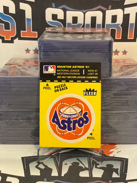 1982 Fleer Houston Astros Peel-Off Sticker