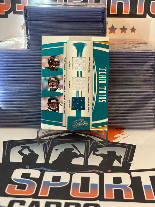 2007 Donruss Playoff (Team Trios Relic 089/100) Fred Taylor, Byron Leftwich & Maurice Jones-Drew #TTR-6