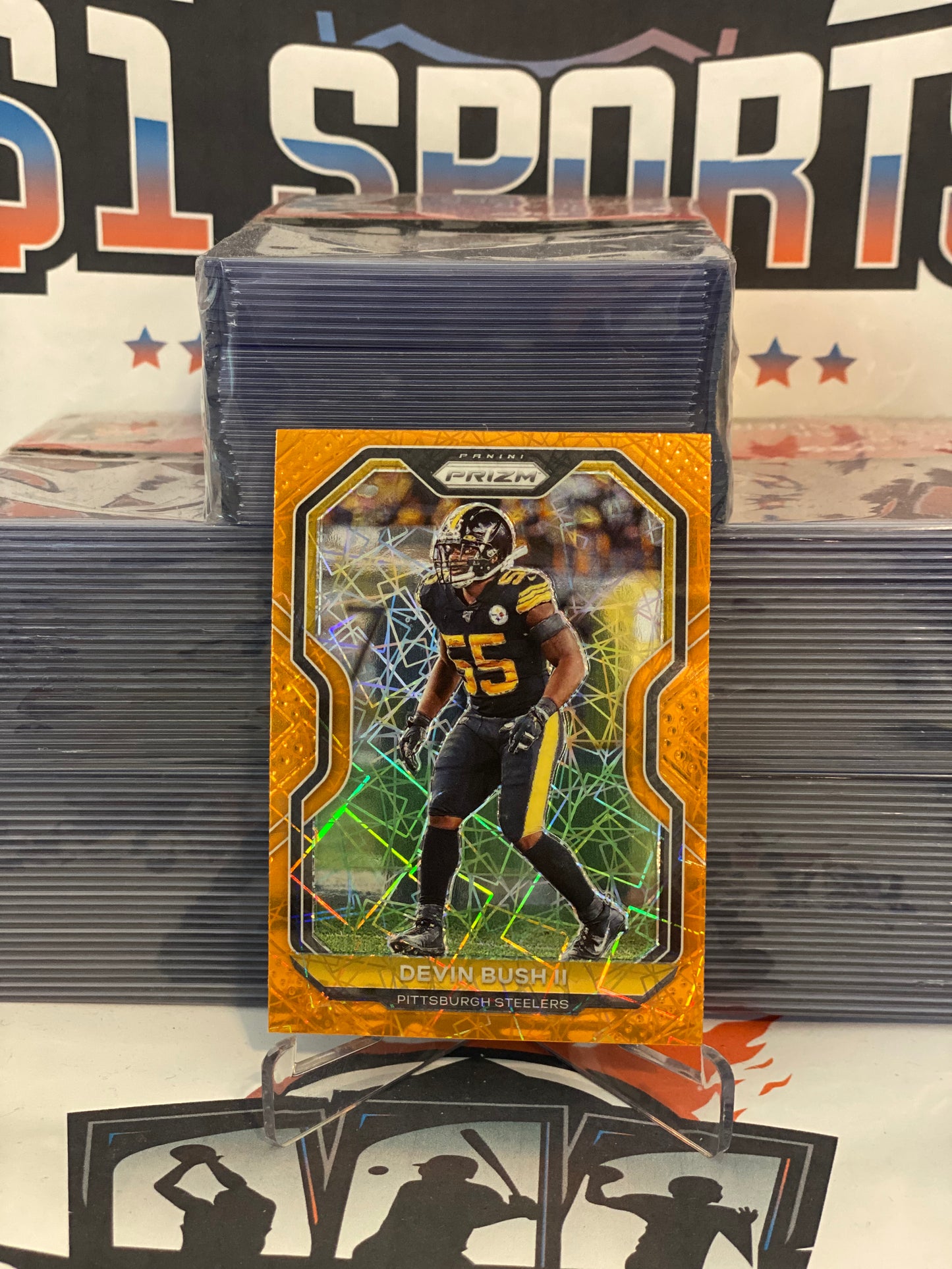 2020 Panini Prizm (Orange Lazer Prizm) Devin Bush II #70
