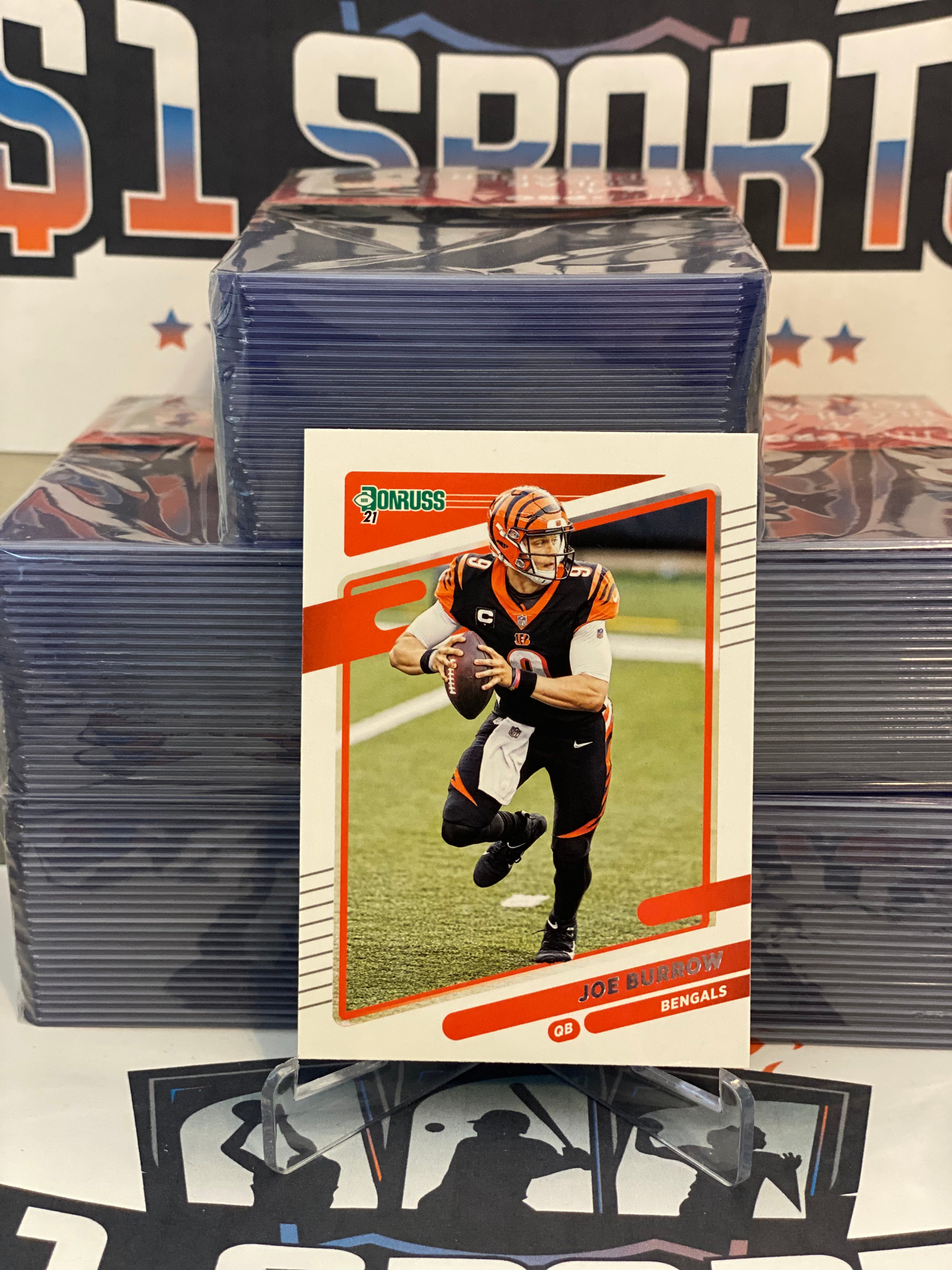 : Joe Burrow 2021 Donruss Series Mint 2nd Year Photo Variation  Card #211 picturing him in his White Cincinnati Bengals Jersey in a Mask  with no Helmet on. : Collectibles & Fine Art