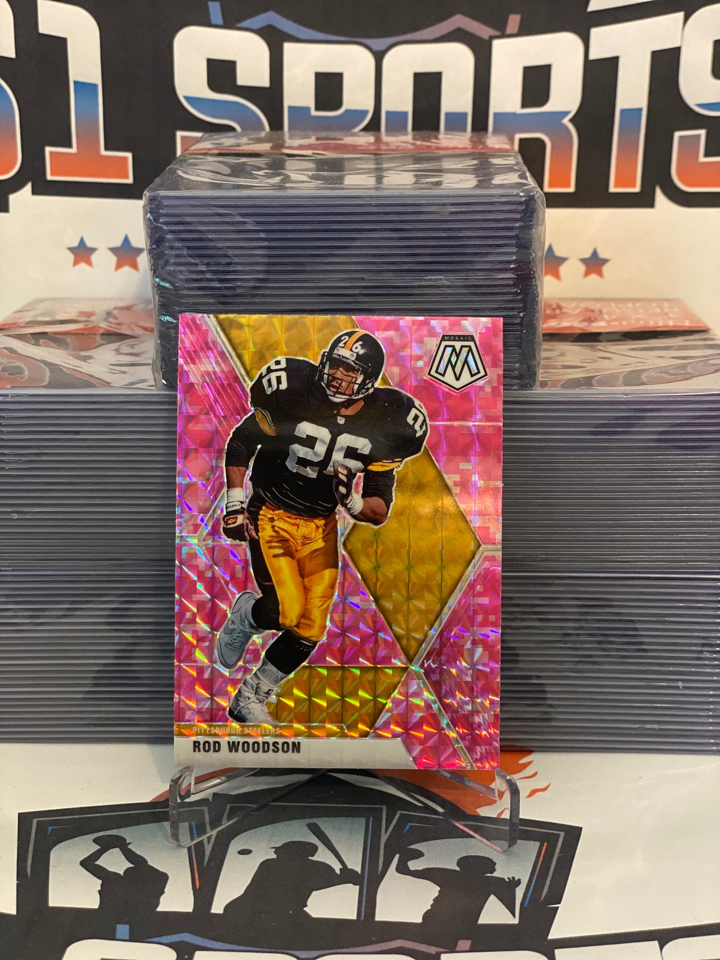 2020 Panini Mosaic (Pink Camo Prizm) Rod Woodson #173