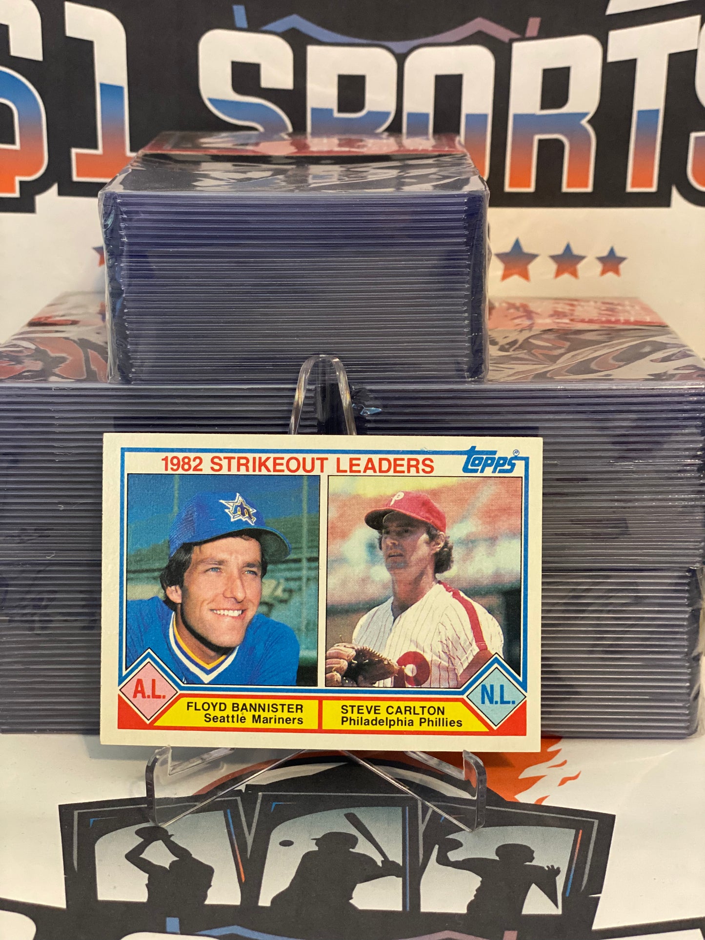 1983 Topps (Strikeout Leaders) Steve Carlton & Floyd Bannister #706